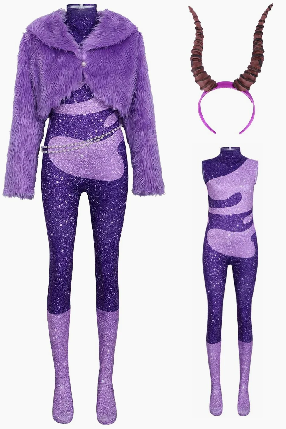 Disfraz de gacela de cuerno de gacela, diademas temáticas, disfraz de zoológico, color lila, para carnaval, Halloween