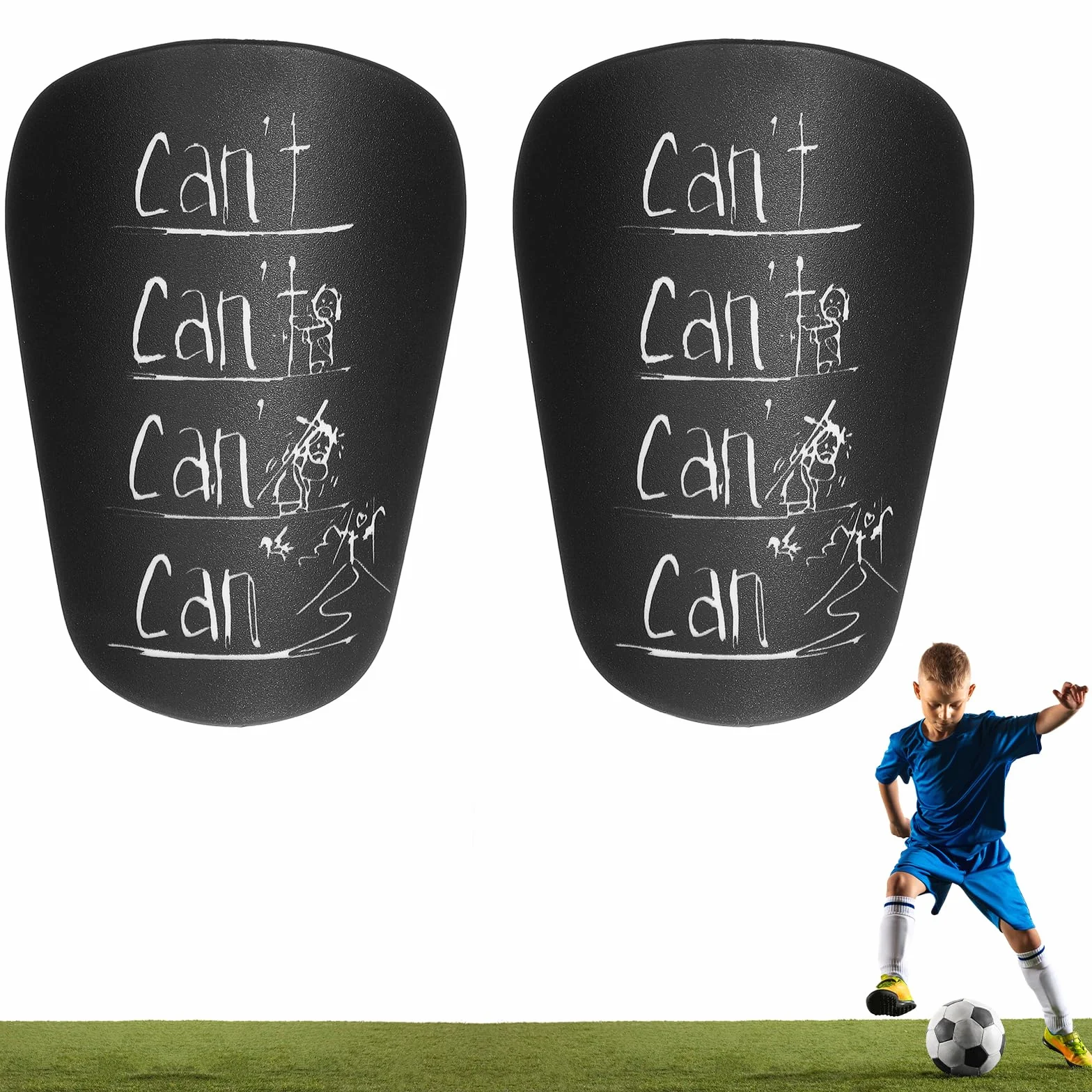 Tyqour mini espinilleras de fútbol para niños protectores de espinillas