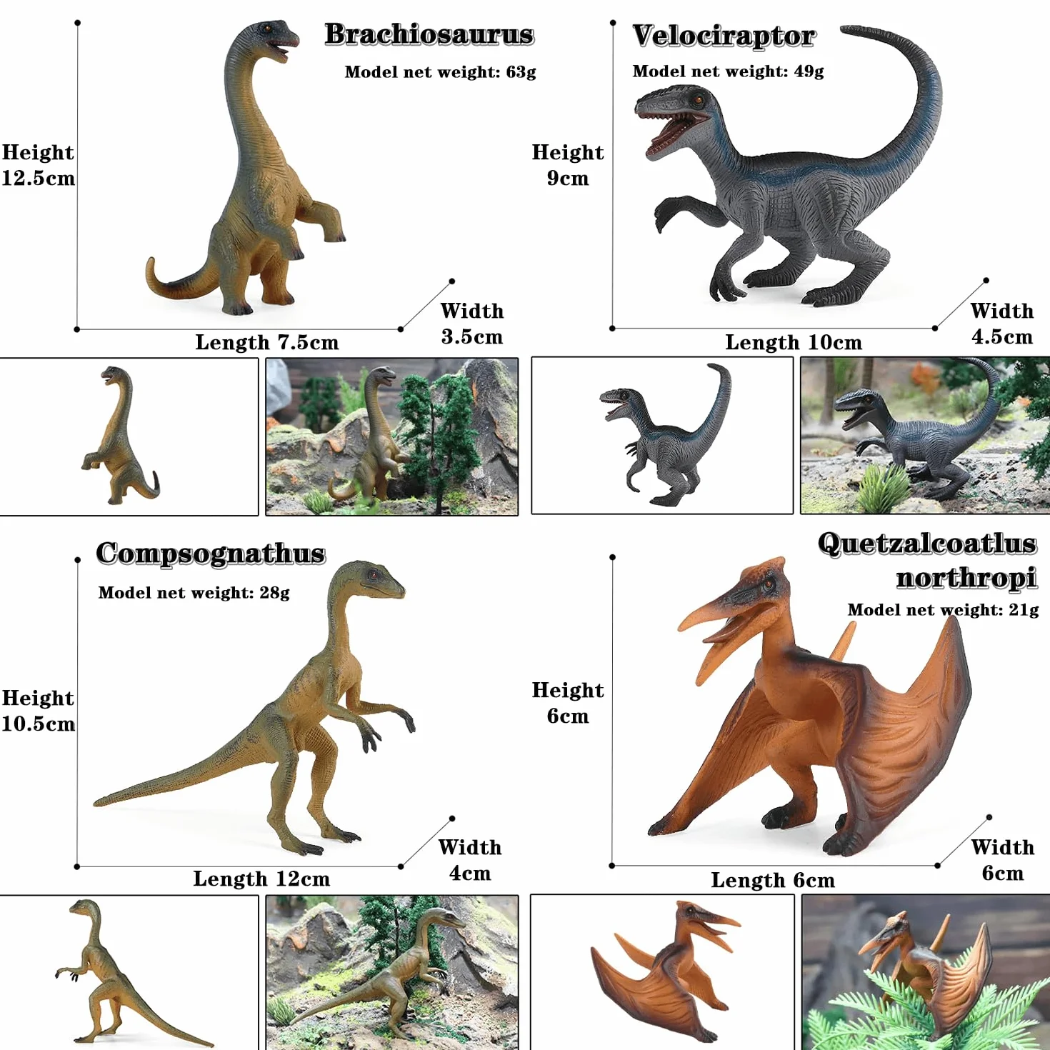 Juguetes Dinosaurios 8 Piezas Tiranosaurio Rex Velociraptor Regalo Cumpleaños Niños 3-8 Años