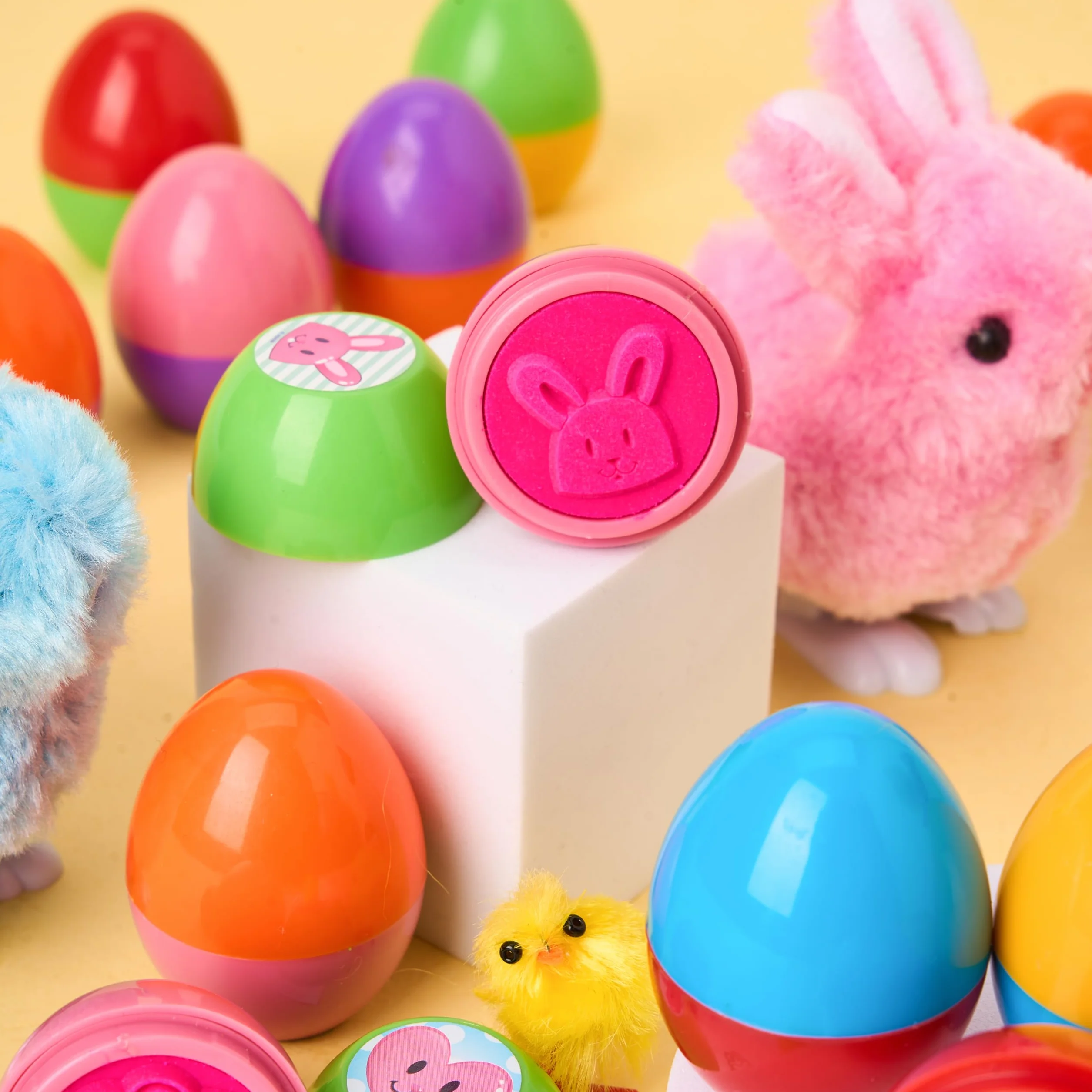 JOYIN 24 sellos de huevos de Pascua, grandes juguetes de Pascua para juegos de caza de huevos de Pascua, fiesta temática de Pascua, cosas de huevos de Pascua, rellenos de cestas de Pascua