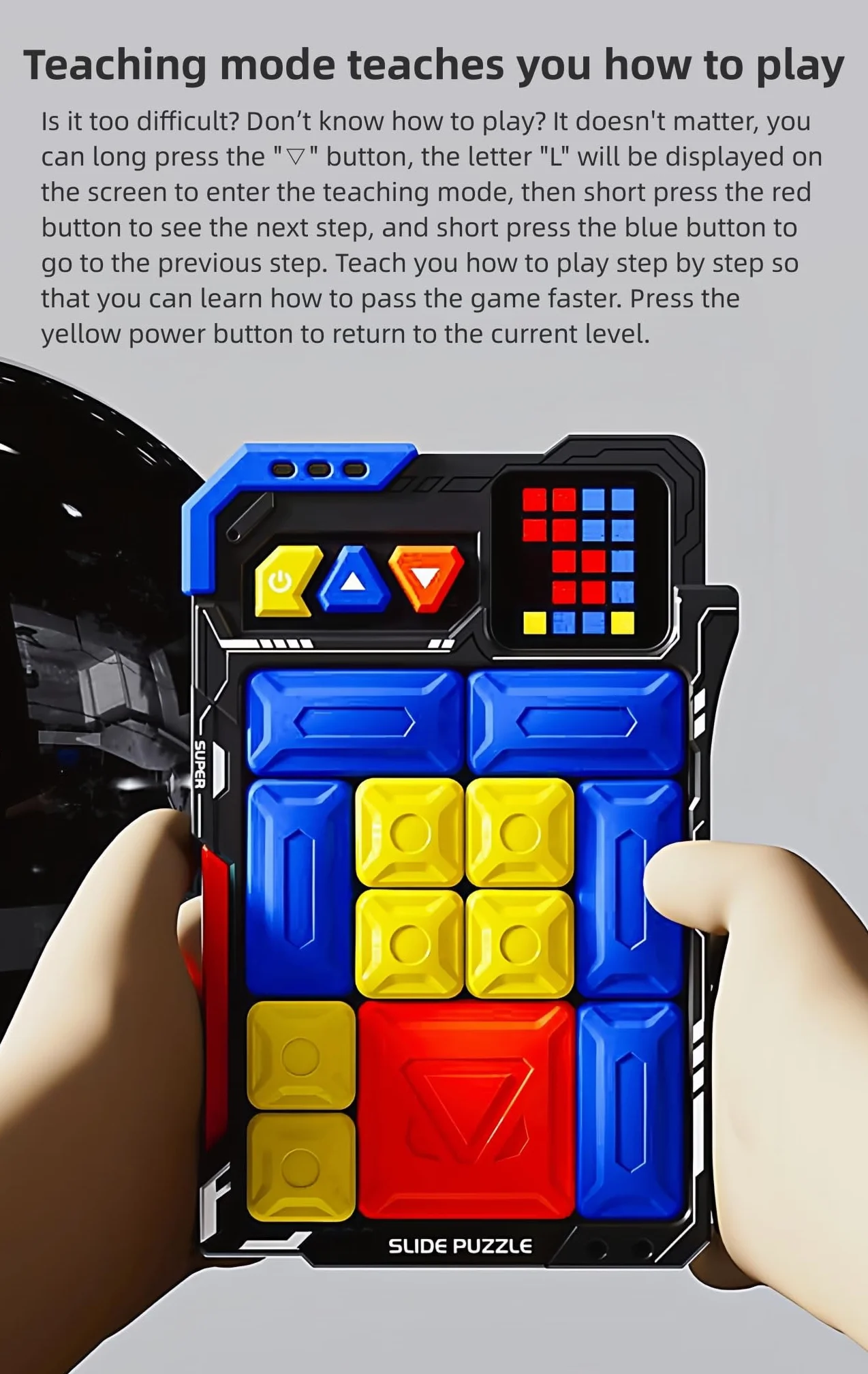 HLF Súper Máquina de Rompecabezas Apariencia del Mecha Juego Escape del Laberinto HuaRong Bloques 520 Niveles Inducción Automática Diseño Magnético Puzzle lógico Juguetes de Regalo para niños (Black)