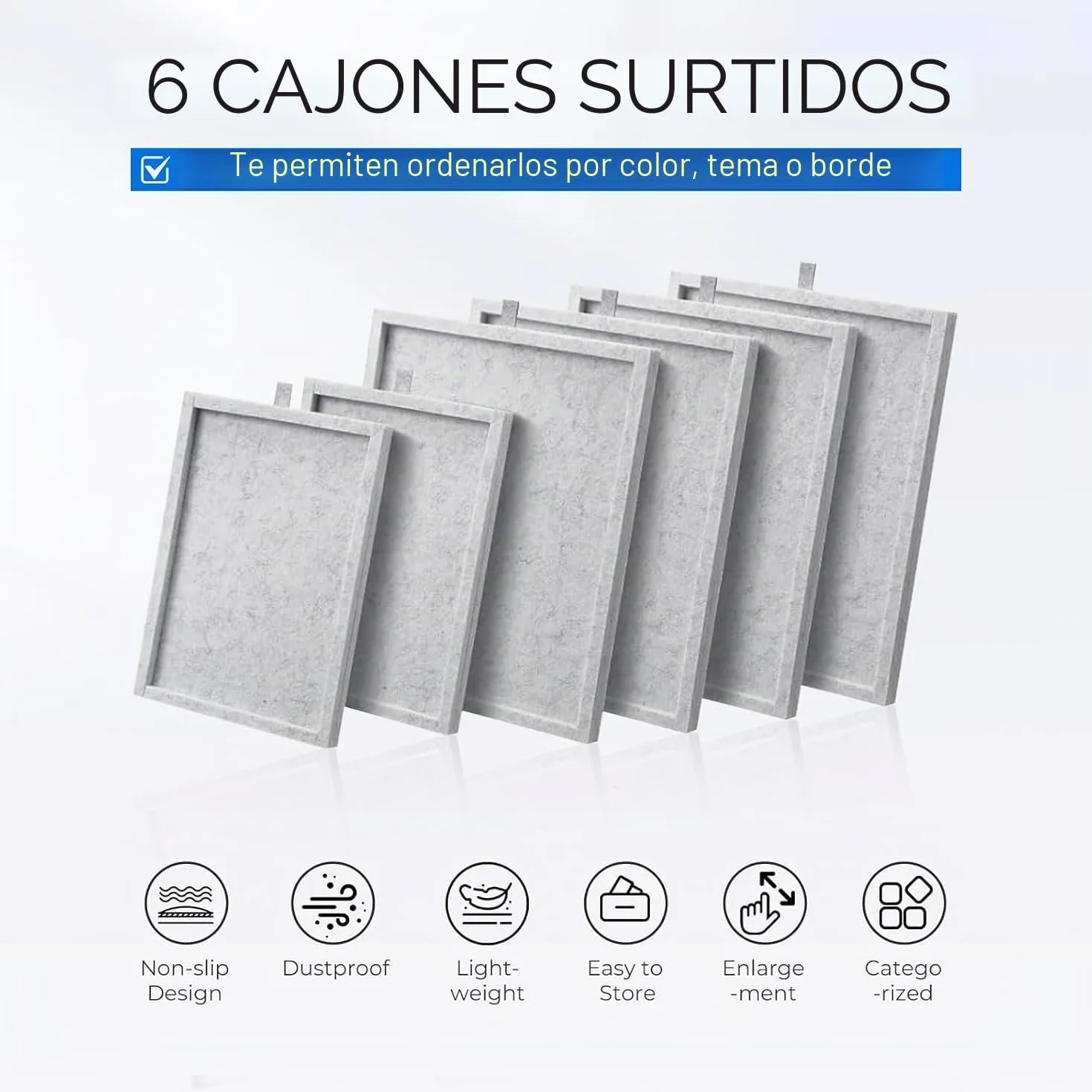 Tablero para Puzzle Inclinable de 1000 Piezas con 6 Cajones y Cubierta Coloridos - Tablero para Puzzle de Fieltro Ligera y Portátil