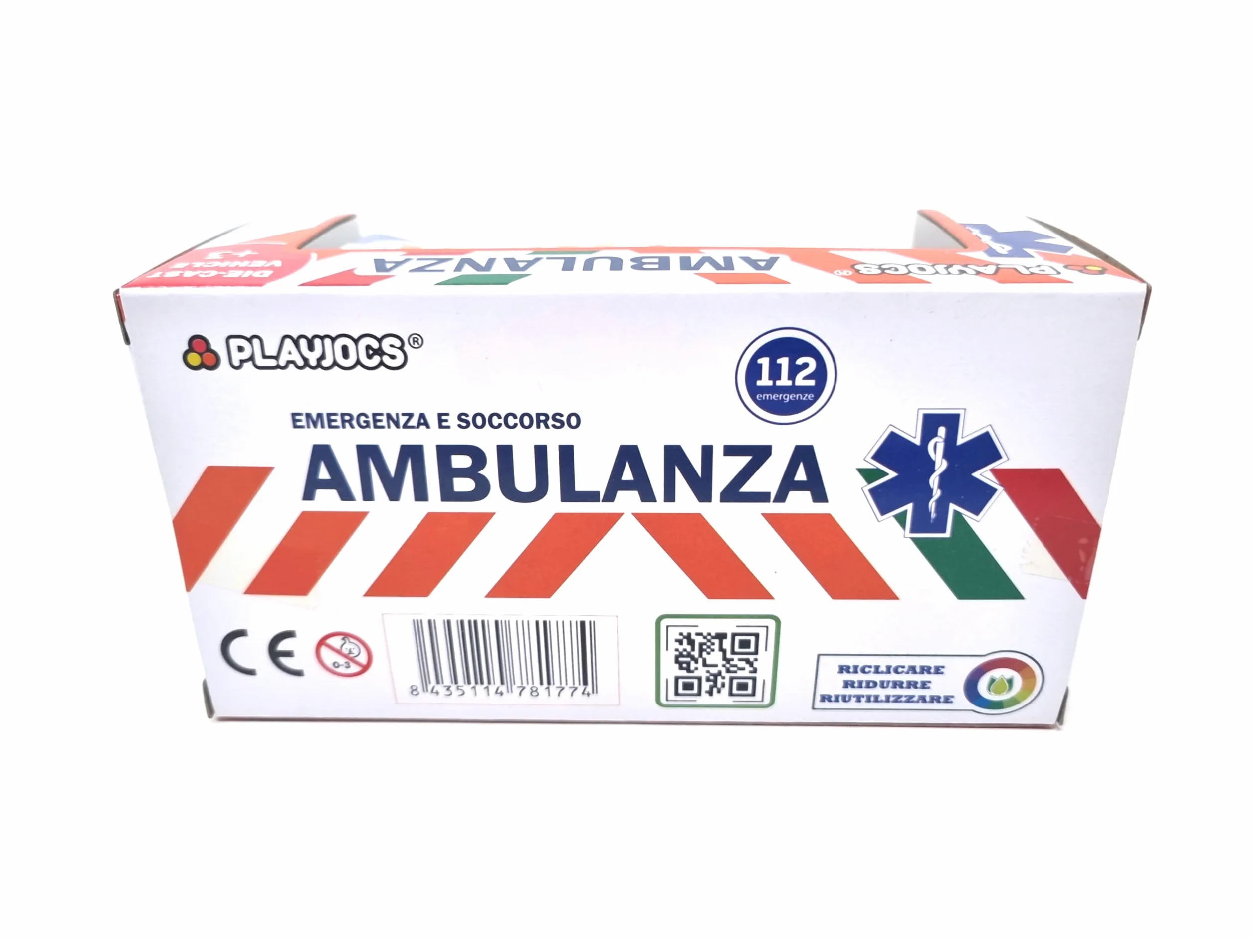 PLAYJOCS GT-8177 Ambulancia Italiana Coche metálico Juguete para niños y coleccionistas.