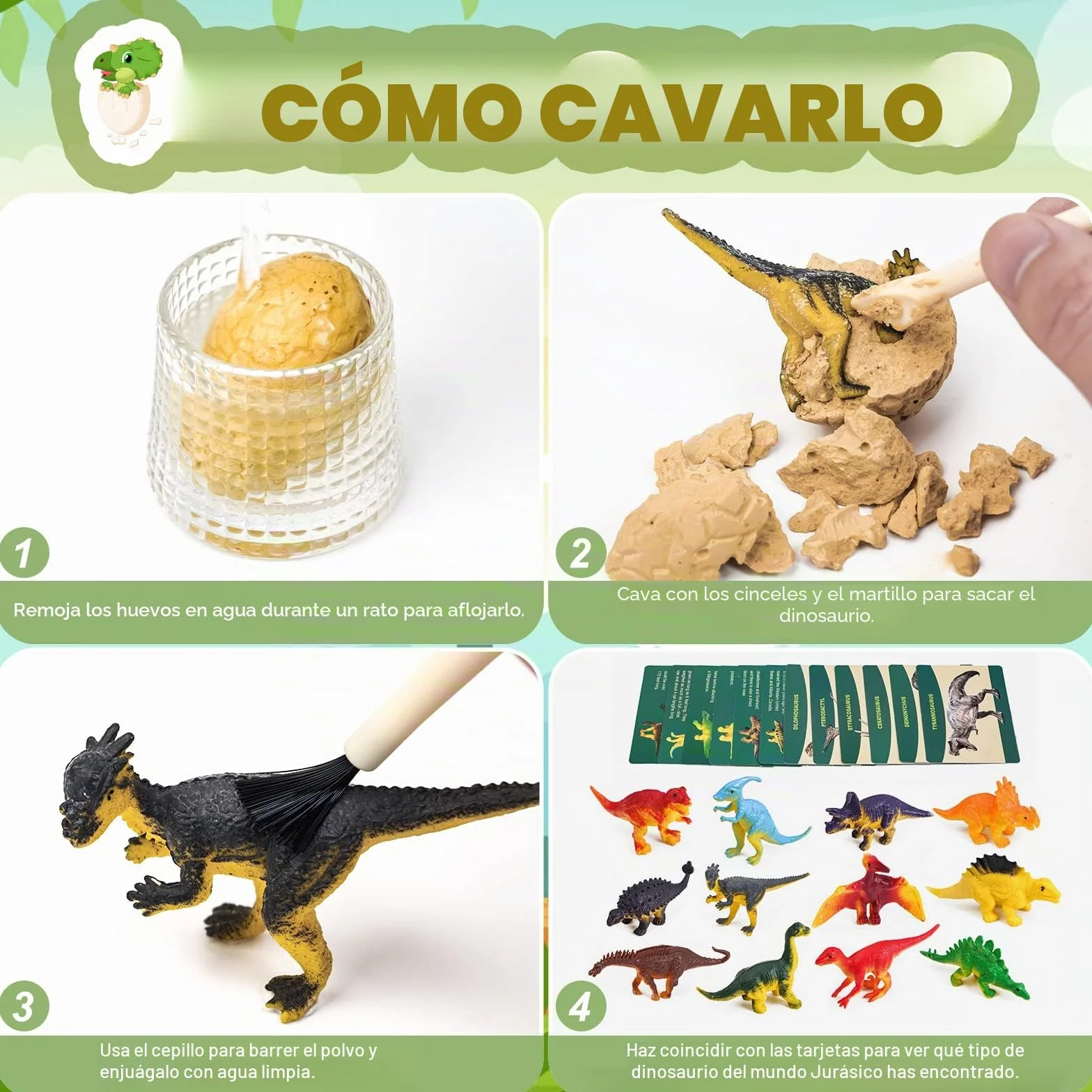 Joozmui Dinosaurios Juguetes Niños 4-10 años Regalo Montessori Kit de Exploración