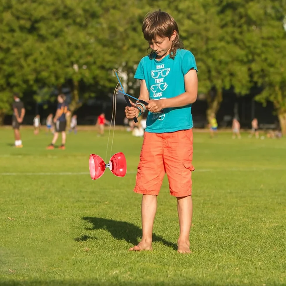 Diábolo LED con Rodamientos de Bolas, Juego de Malabarismo, Diábolo Que Brilla en la Oscuridad, para Niños y Adultos, Principiantes Profesionales