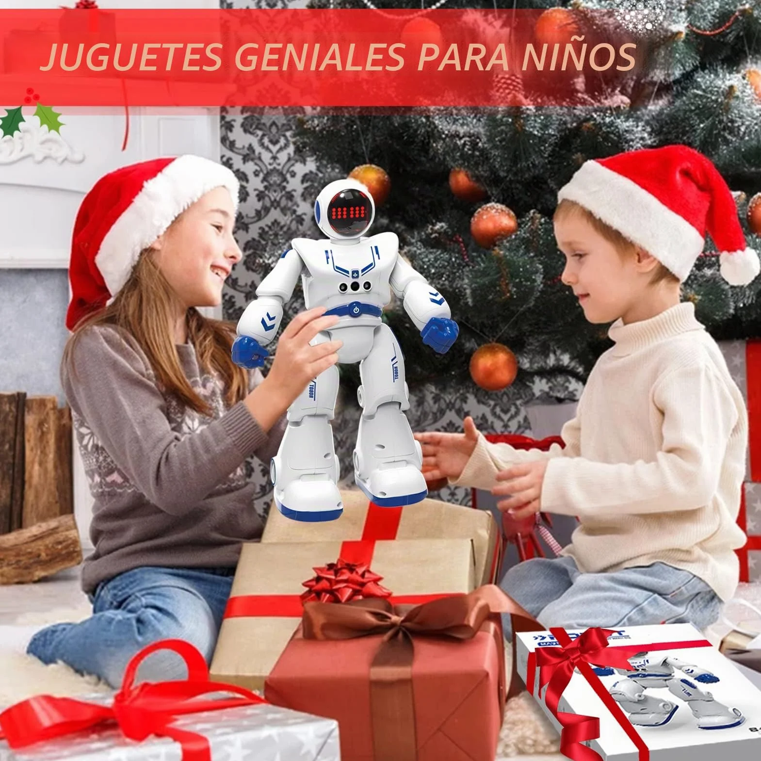 Robot Juguete Robote para niños 4 5 6 7 8 9 años Juguetes Robótica Educativa Robot infantil Inteligente e Interactivo Programación Gestos Control Multifuncionales Luz y Sonido Juguete Ideal para Niños