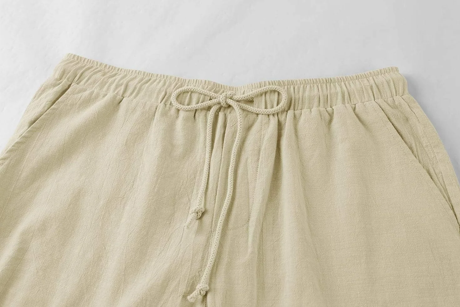Pantalones cortos de lino para hombre Runcati, bermudas elásticos ligeros con 2 bolsillos