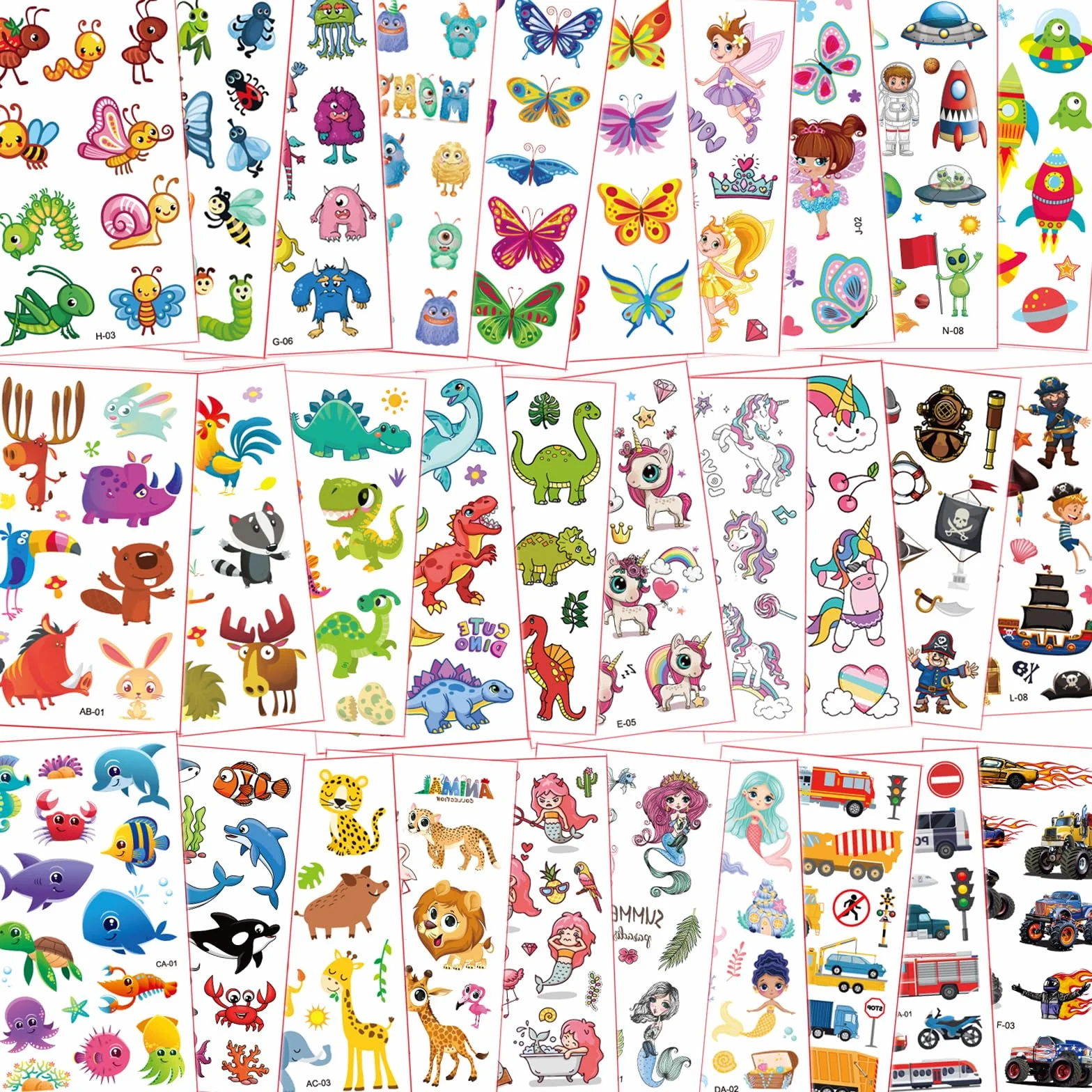 Fhlbestyu Tatuajes Temporales Niños 350+, Tatuajes Niñas Unicornio Sirena Mariposa Regalo de Decor Fiesta Para Niños Tattoos Infantiles Regalos de Fiesta Cumpleaños Impermeables