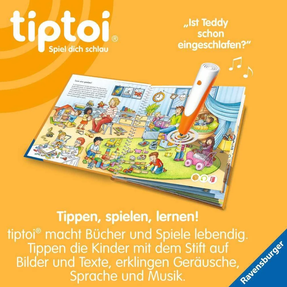 Ravensburger tiptoi 00113 Set de Inicio: Libro Ilustrado con Bolígrafo y Palabras, Sistema de Aprendizaje Infantil para niños de 3 años