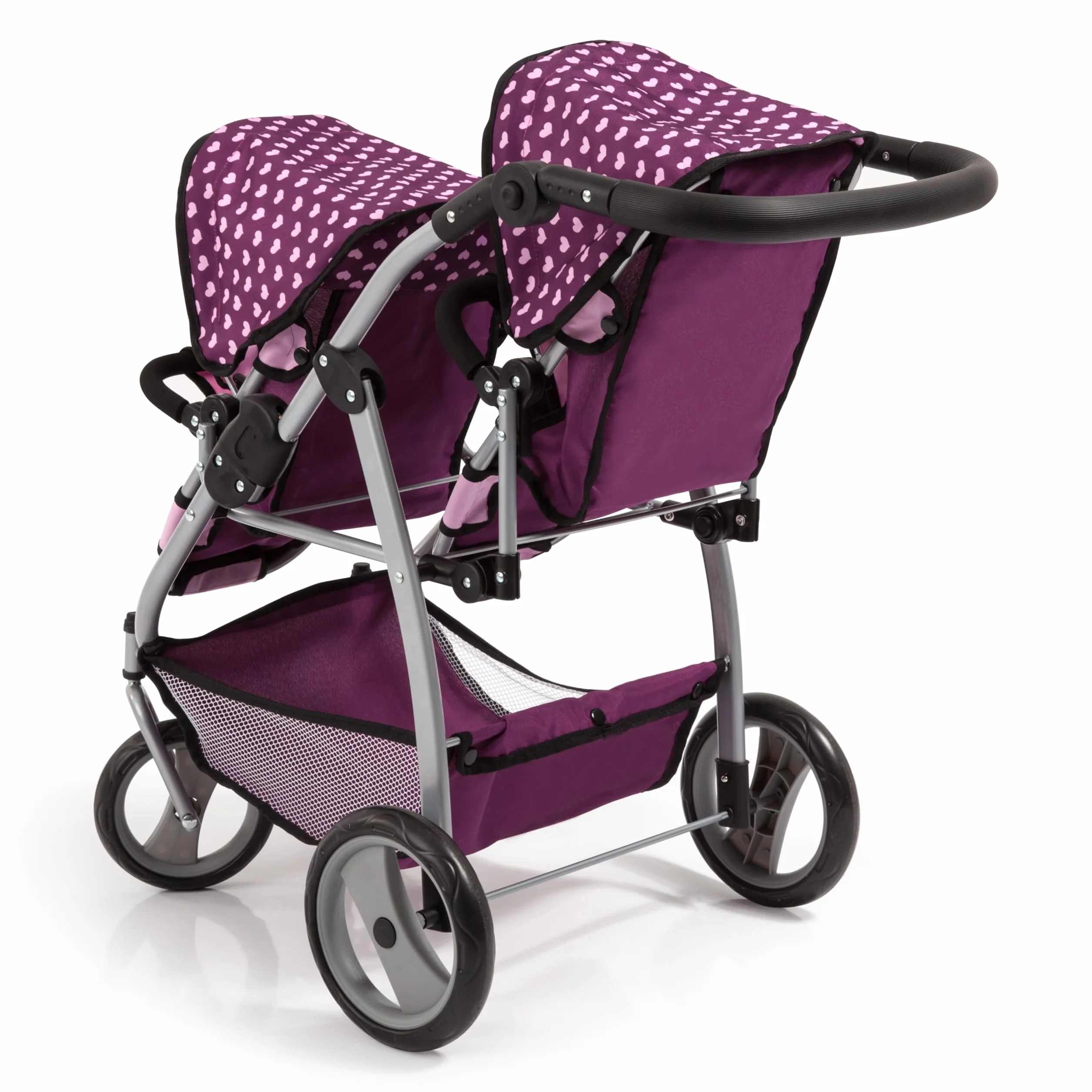 Bayer Design Carrito Doble para muñecas Rosa Ciruela Pink Purple
