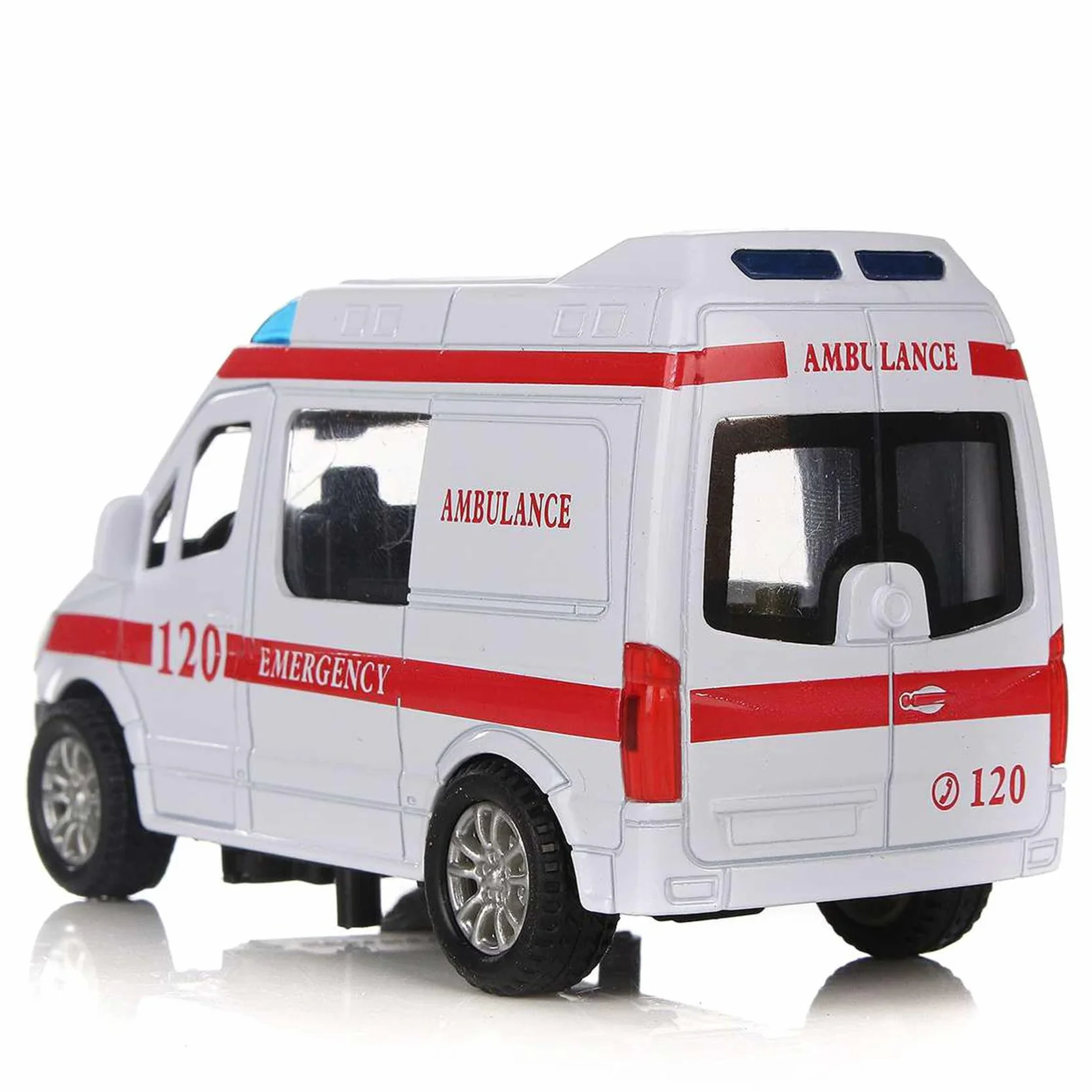 2X Ambulancia VehíCulos MéDicos Juguetes 1/32 AleacióN Diecast Modelo de AutomóVil con LightandSound Regalo para NiñOs