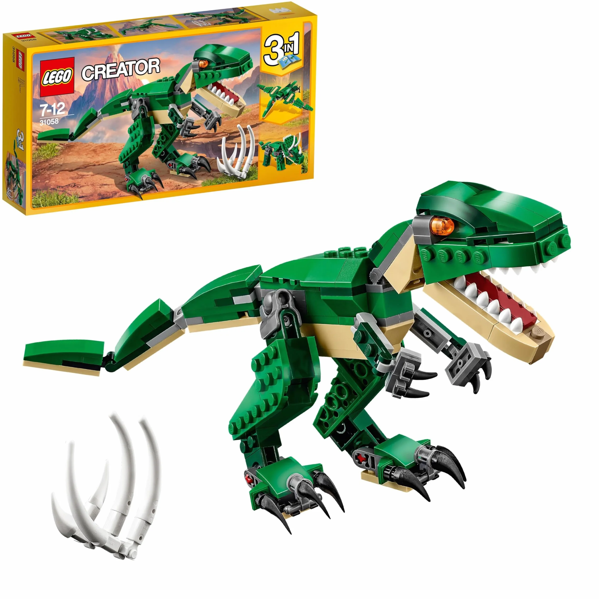 LEGO Creator 31058 3en1 Grandes Dinosaurios Set de Construcción T-Rex Pterodáctilo Triceratops
