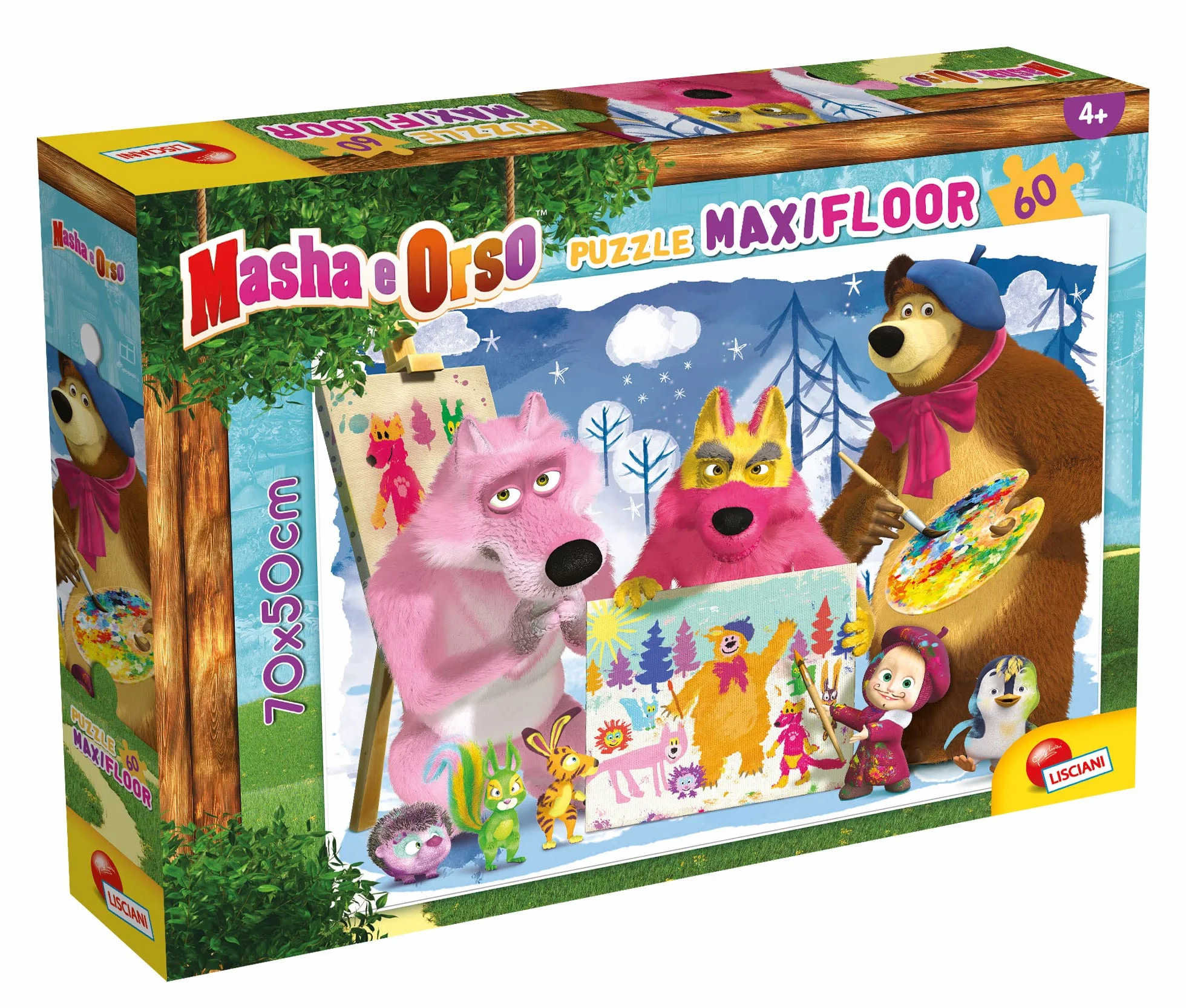Liscianigiochi - Maxi Puzzle de Masha y el Oso de 60 piezas - Puzle para niños a partir de 3 años - 92987