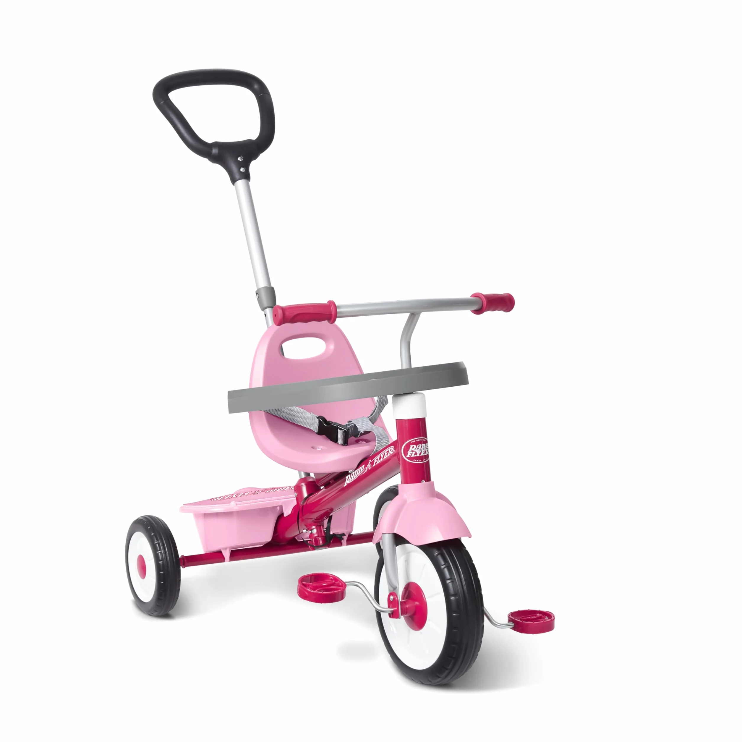 Radio Flyer 3 en 1 Triciclo Stroll 'N Trike, Triciclo Rosa para niños pequeños de 1,5 a 5 años