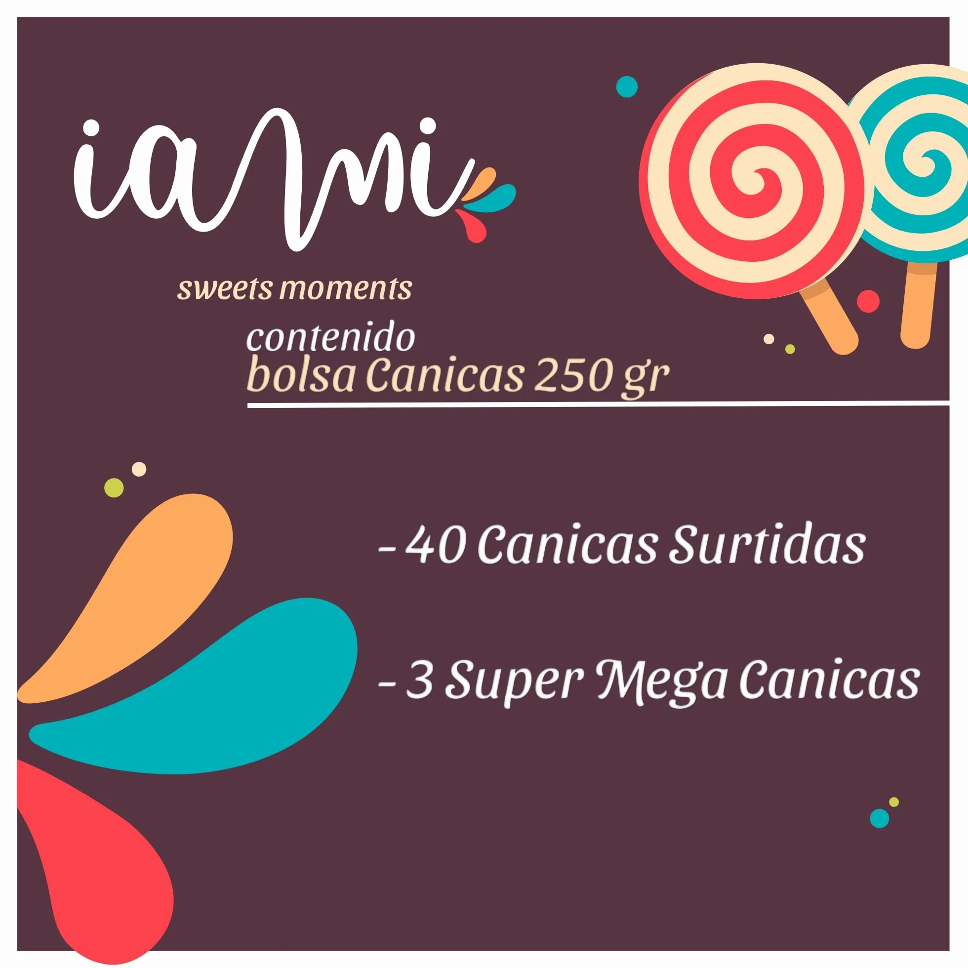 IAMI Canicas Surtidas 250g - 40 Cristal + 3 Super Mega. Transparentes, Marmoladas, Chinas