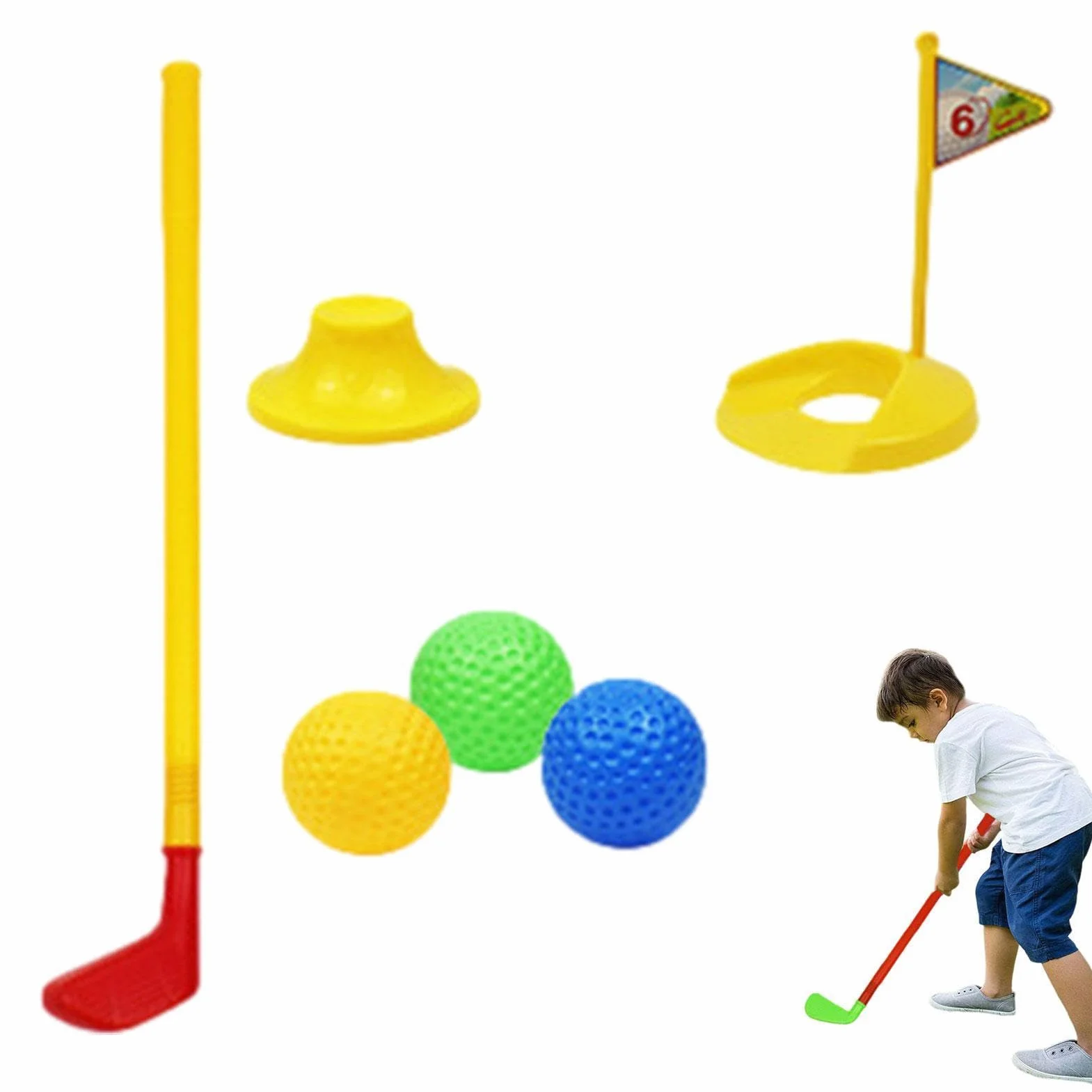Juego de Golf para niños pequeños | Juego de Juguetes de Golf portátil para niños - de Juguetes de interacción Entre Padres e Hijos para pequeños, para césped, jardín, Patio