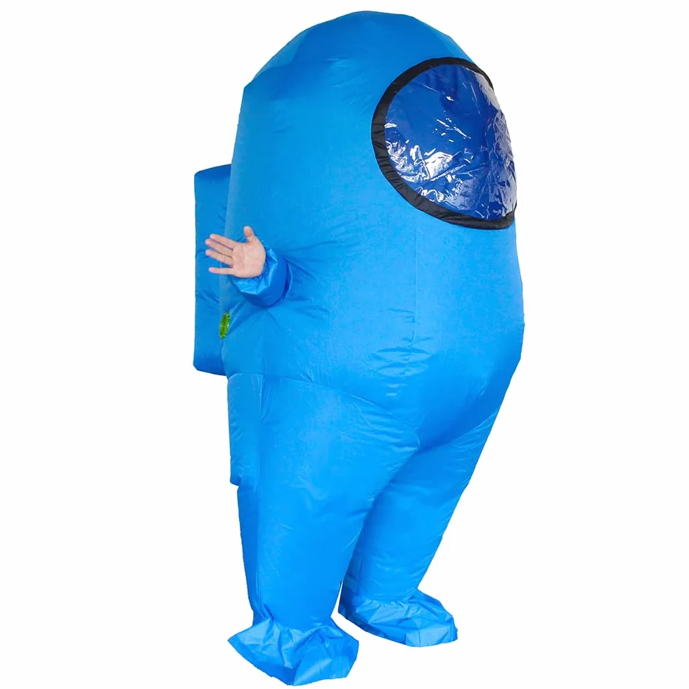 Amon Us - Disfraz inflable para adultos, divertido disfraz de astronauta de Halloween, figuras para fanáticos de juegos adultos (azul)
