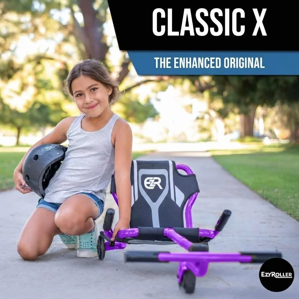 EzyRoller Classic X Kids Go Kart Drift Trike para niños de 4 a 14 años, Triciclo Gokart 70 kg