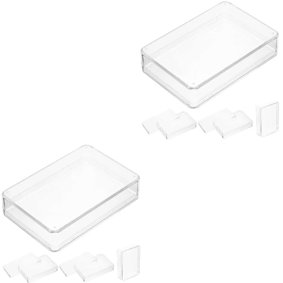 Toyvian 8piezas Caja De Almacenamiento para Cartas De Poker Estuche De Plástico Transparente Tapa Organizador Compacto para Barajas