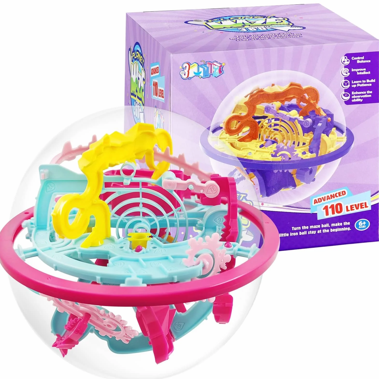 3D Laberinto Bola,3D Puzzle Ball con 110 Niveles para avanzados,3D Pelota Puzzle Juguetes,Laberinto Juguetes esféricos,Maze Ball Game,Palacio Bola Laberinto,3D Laberinto Rompeca (Color)