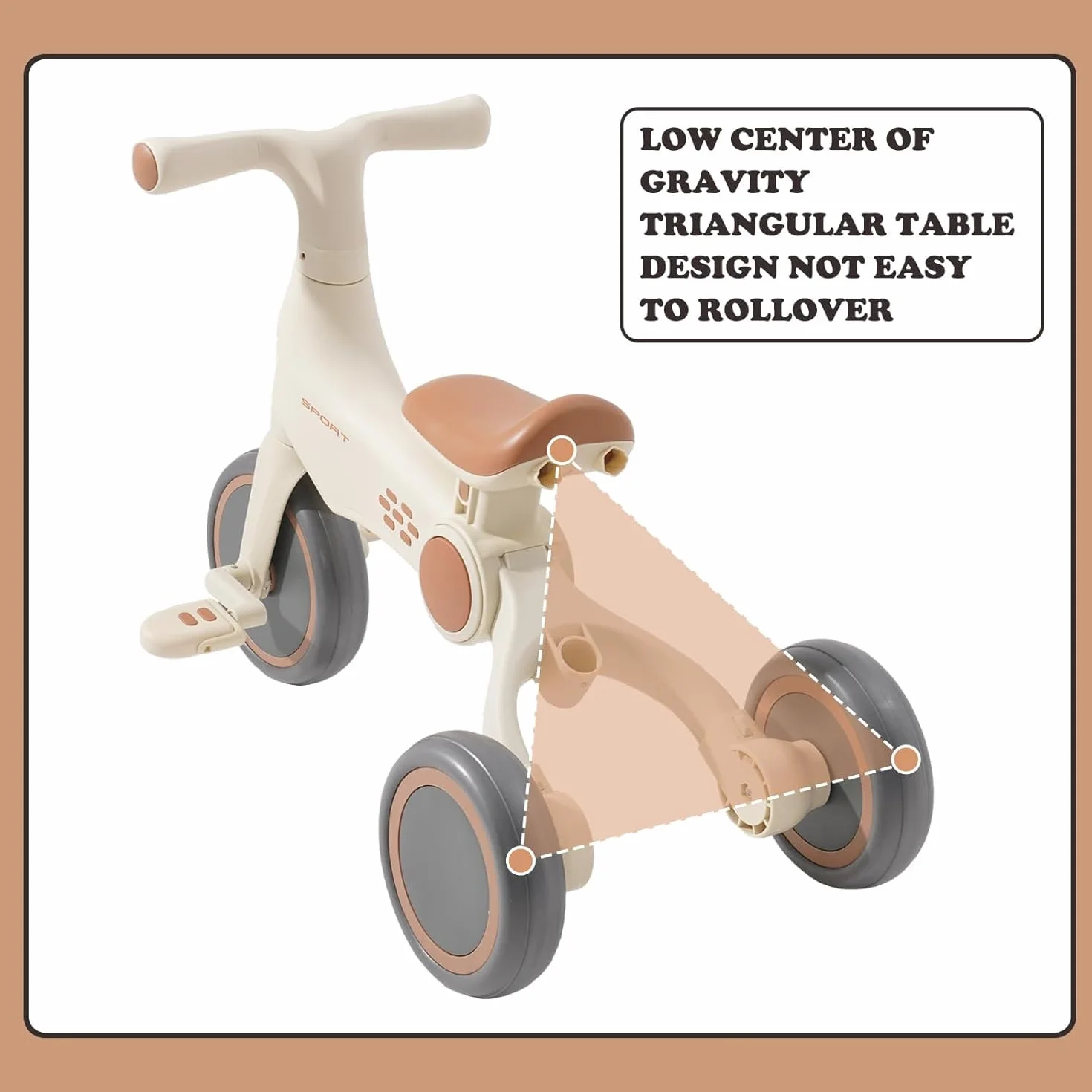 Triciclos para Niños,4 en 1 Una Bici Multifunción,Triciclo,Bicicleta,Carro de Equilibrio,Caminante con Pedales Desmontables, Adecuado para niños de 12-24 Meses