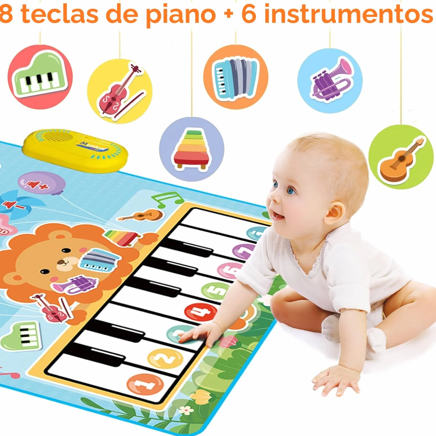 Lobyoh Juguetes para Bebés 1 Año, 2 en 1 Alfombra Musical Juguete de Tambor para Pequeños, Regalos Educativos para Niños Niñas 1 2 3 4 5 Años