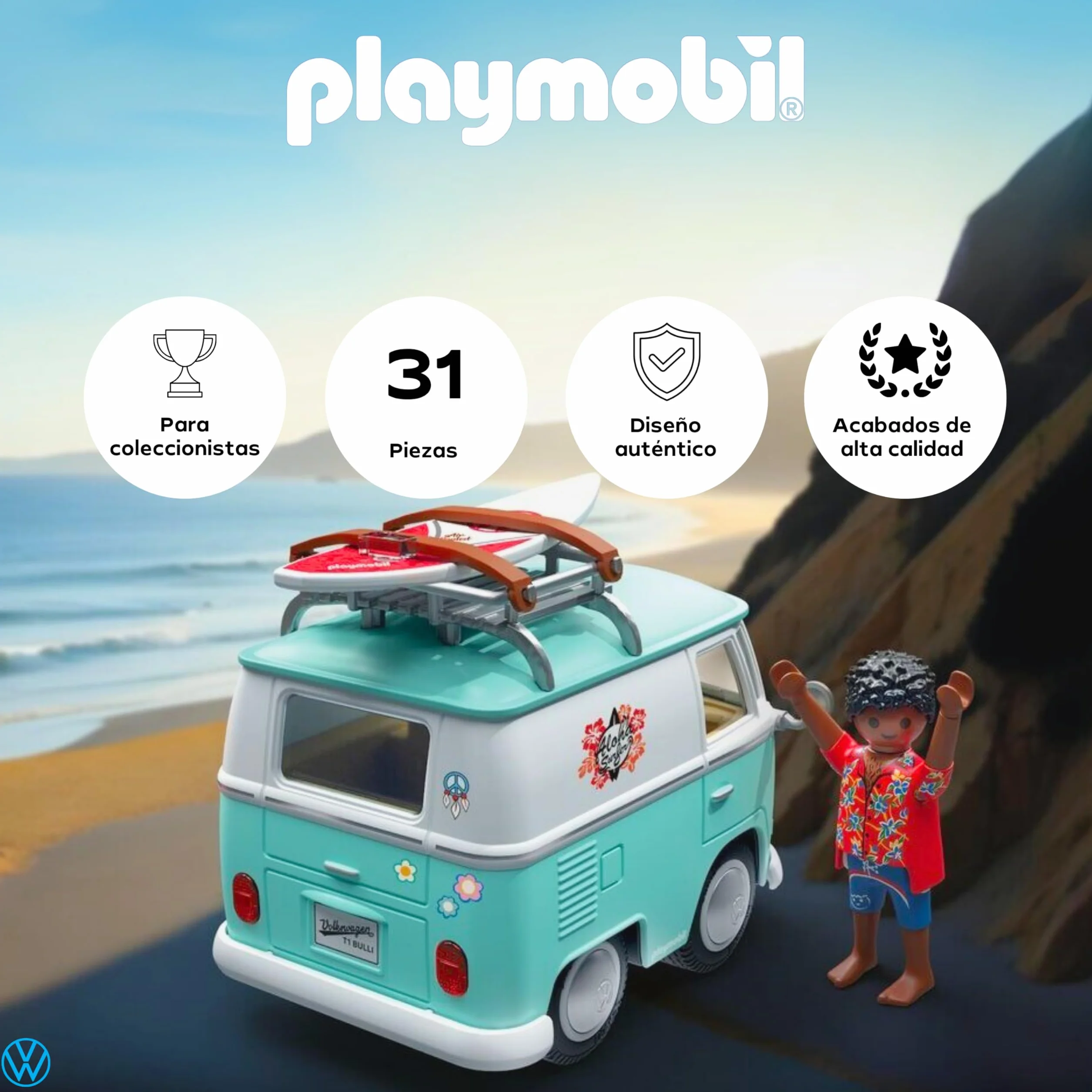 PLAYMOBIL | Collector Cars | Volkswagen T1 Camper | Coche de colección para Adultos y niños | con Pegatinas para Personalizar | Regalo para Fans de Autos | Diseño detallado | 71857