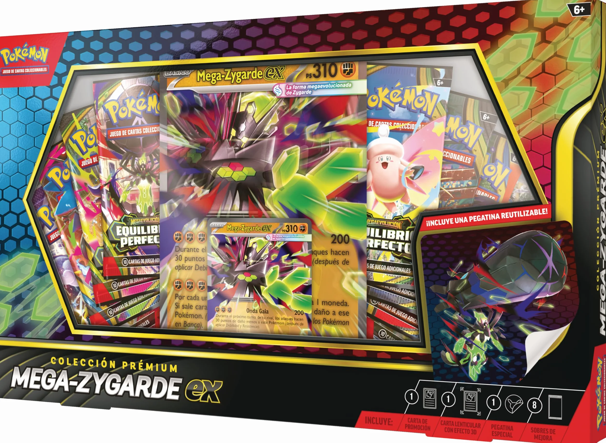 Pokémon Colección prémium Mega-Zygarde ex Carta promoción Gran tamaño 3D Pegatina Sobres Mejora