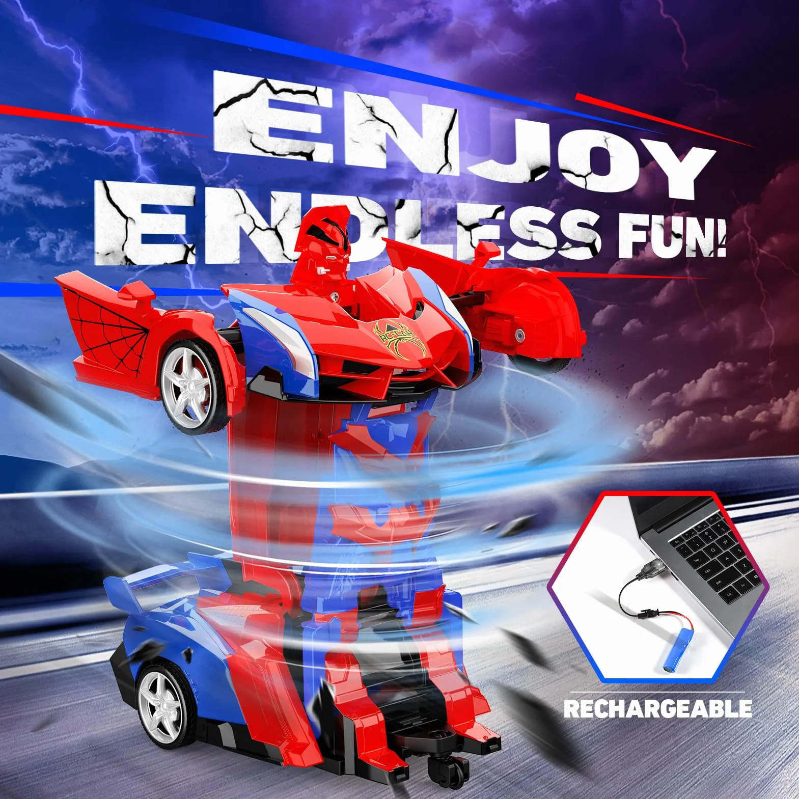 Braxel Coche Teledirigido Niños 3 4 5 6 7 8 Años, 2.4GHz Transforming RC Juguetes Monster Truck Regalo Niño 3-12 Años, Coche RC Robot Regalos para Niños de Pascua 2026