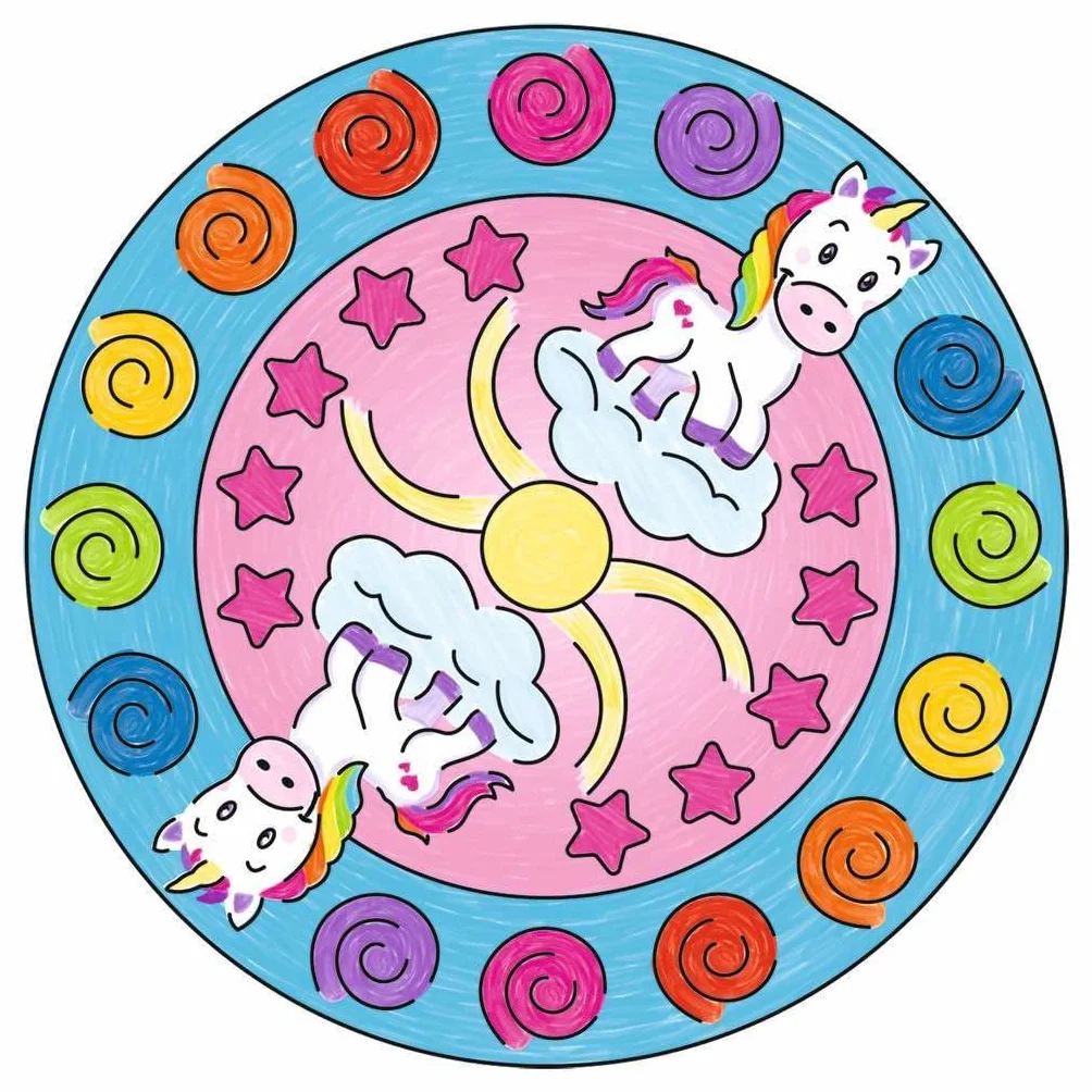 Ravensburger- Mini Mandala Designer Unicorn, Manualidades y Pintura, Color Blanco (29704)