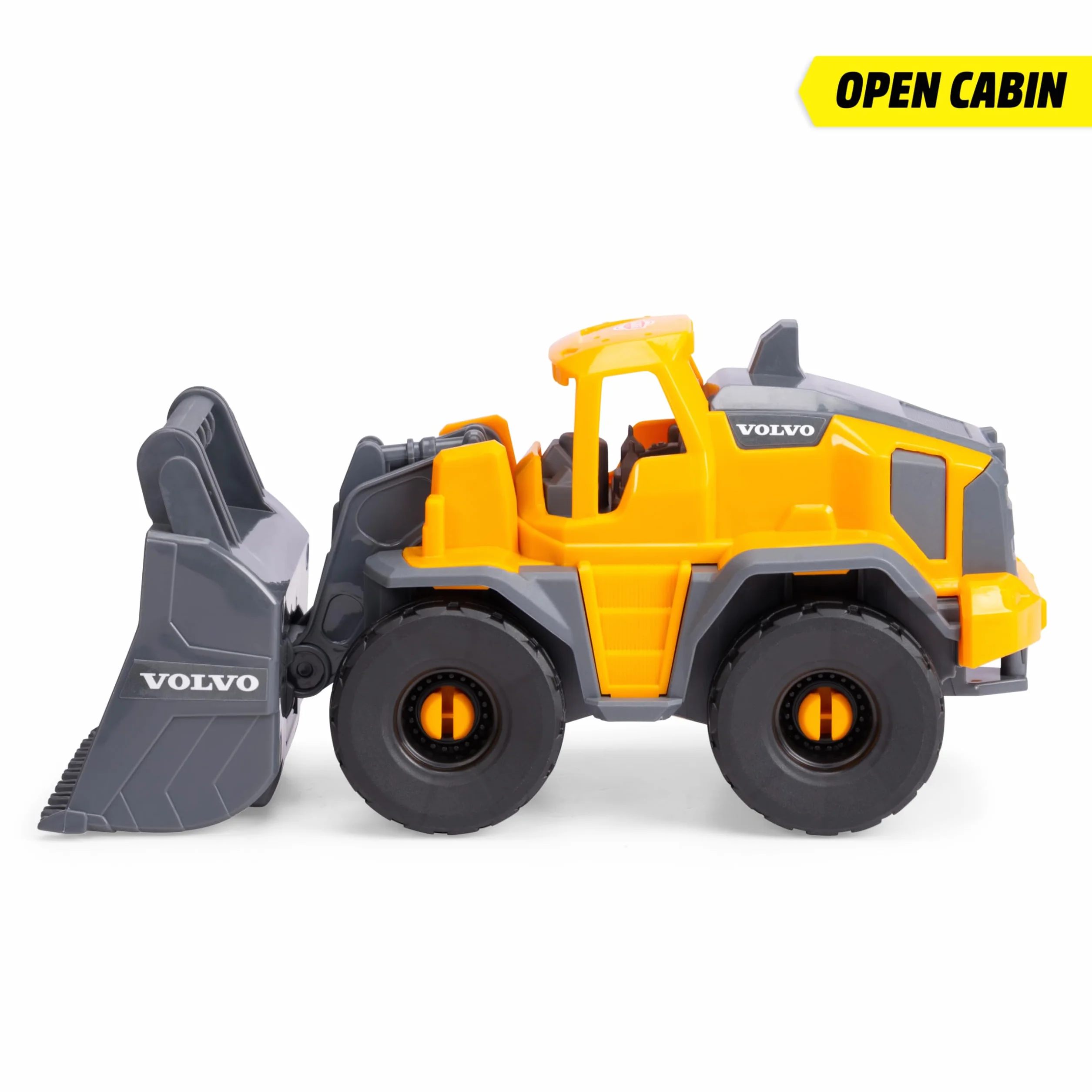 Dickie, Volvo FMX Pala Excavadora 26 cm con Rueda Libre, Pala Frontal móvil Manual, cucharón Grande inclinable, Cabina Abierta, Licencia Volvo, 3 años (203724010)
