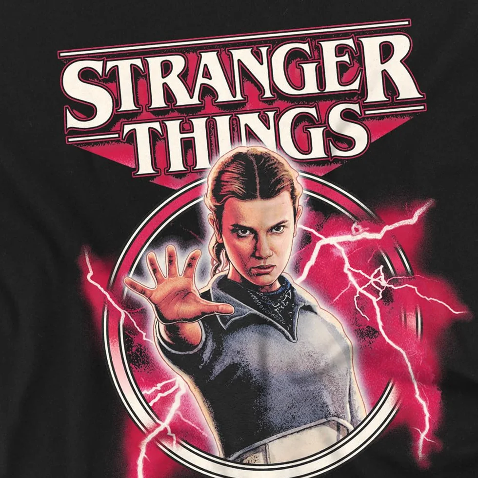 Stranger Things Eleven Lightning Poster Kids T Shirt Black Unisex