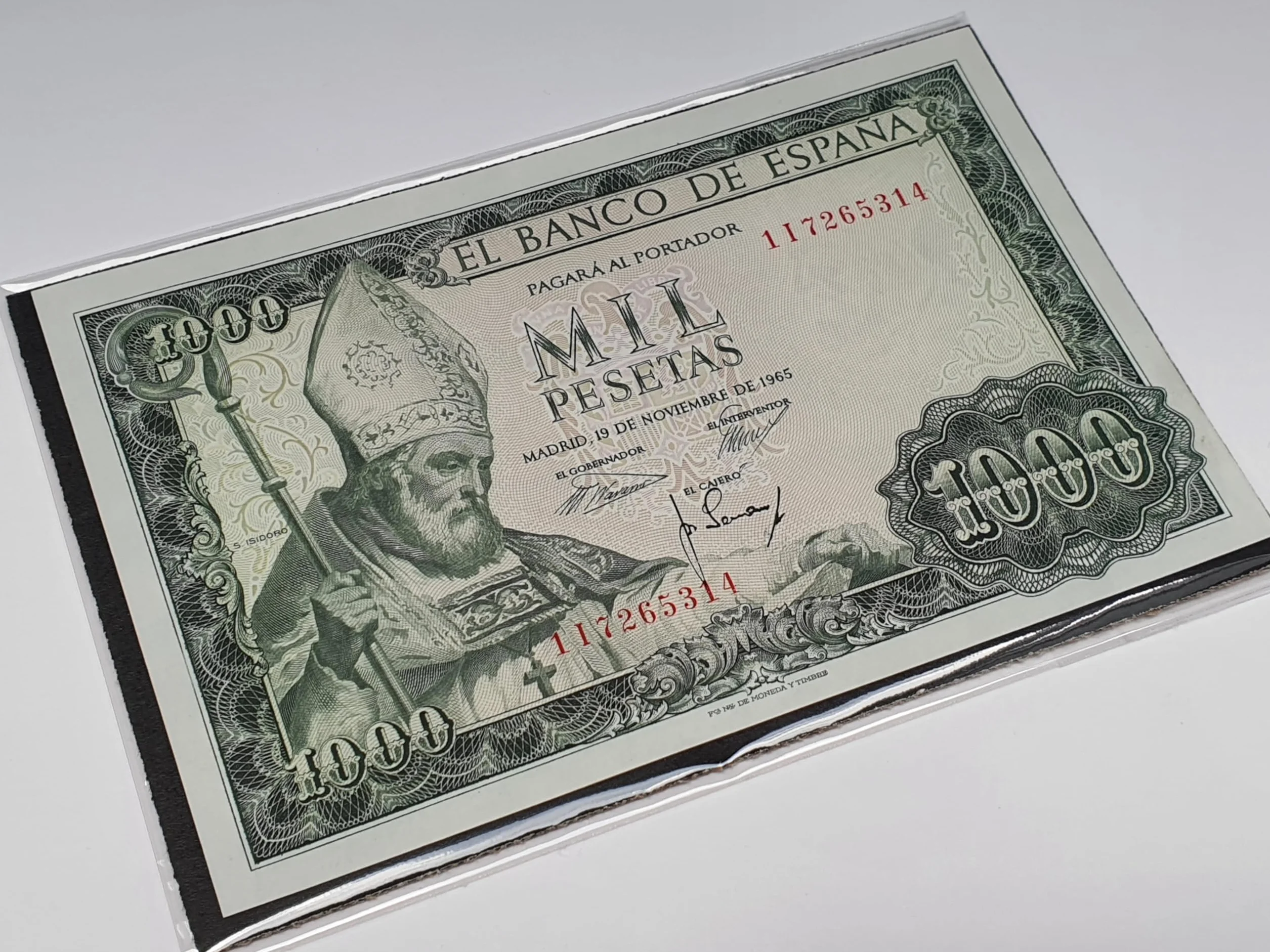 ESPAÑA Billete Original DE 1000 PESETAS 1965 San Isidoro
