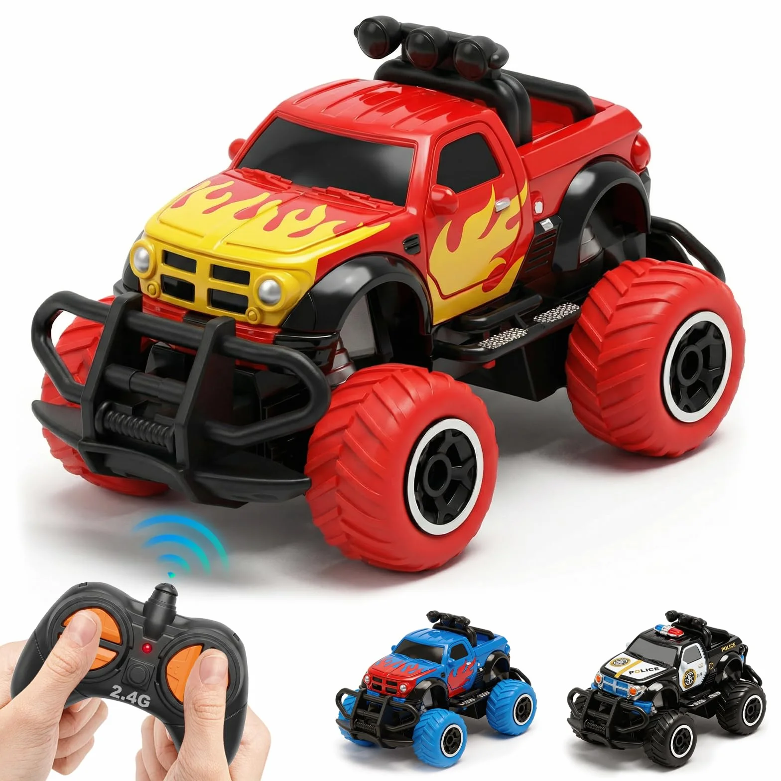 Pup Go Coche de Carreras Teledirigido 2.4Ghz para Niños 3 Años, Ideas, Rápido RC Coche de Juguete, Coche Radiocontrol Coche de Policía Niña,Coches Juegos Regalos Cumpleaños