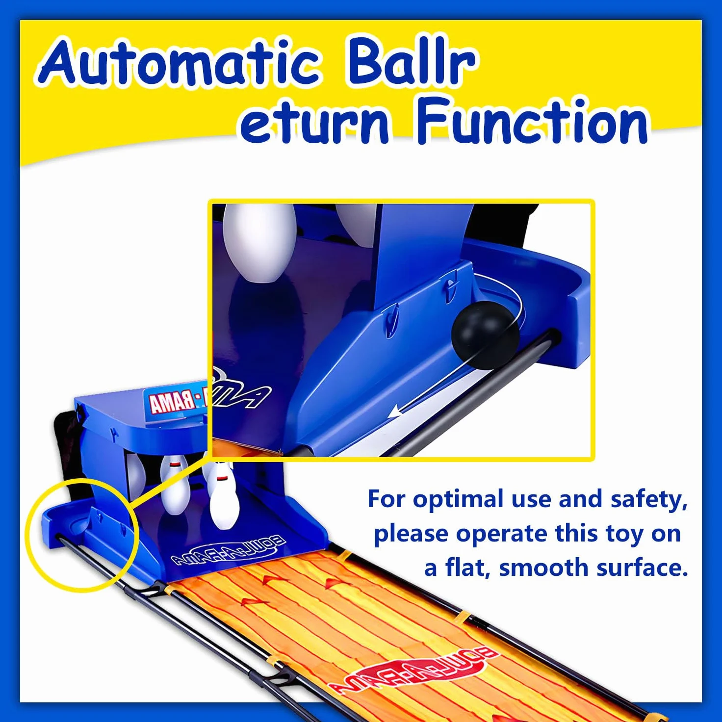 Juego de Bolos electrónico para niños, máquina de Bolos eléctrica 3.5m/11.5ft | con reinicio automático, iluminación y efectos de sonido de simulación, juego familiar plegable para interiores