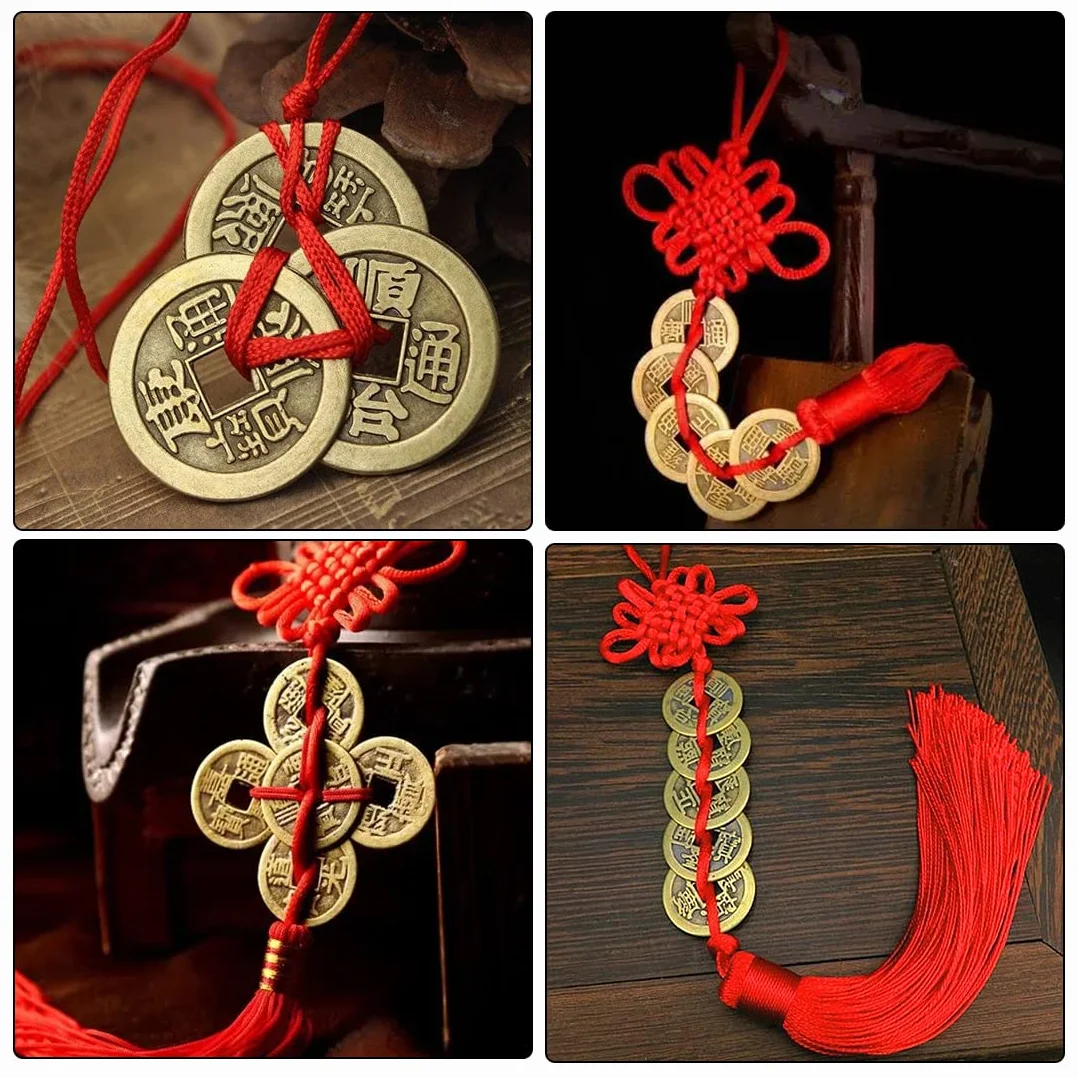 50 Piezas Monedas Feng Shui Chinas Moneda de la Fortuna de la Buena Suerte Monedas I-Ching para la Salud y la Riqueza, 2 cm