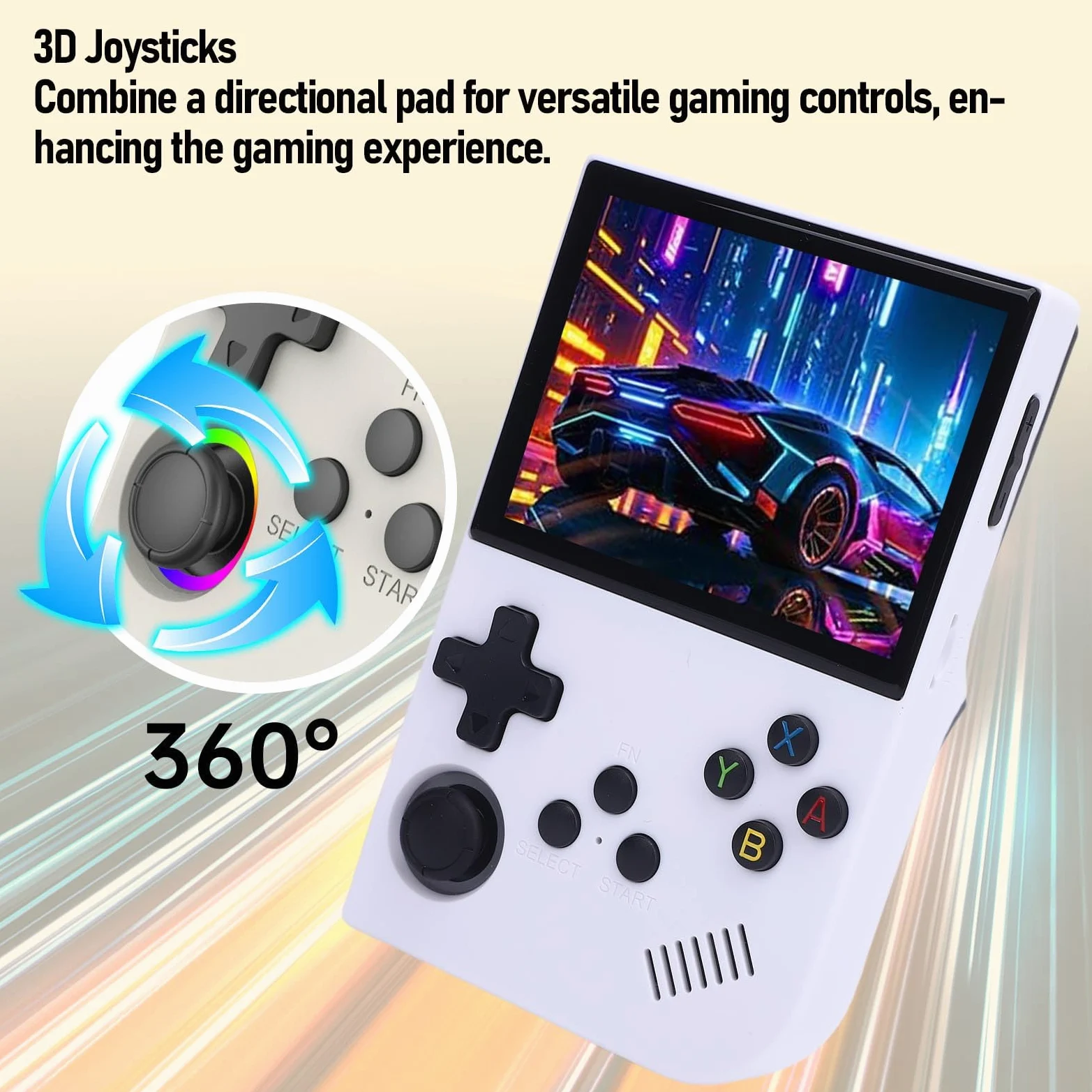 Consola de Juego de Mano RK3326 Consola de Juegos de Mano Retro 3.5 Pulgadas, Dispositivo de Juego Portátil con Batería de 3500 MAh, Admite Más de 10000 Juegos Clásicos y (64G)