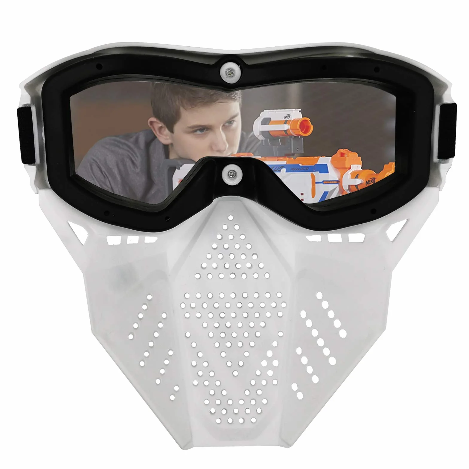 Toyer Mascarillas Tácticas Compatibles con Nerf Rival 2 Paquete Blanco y Negro