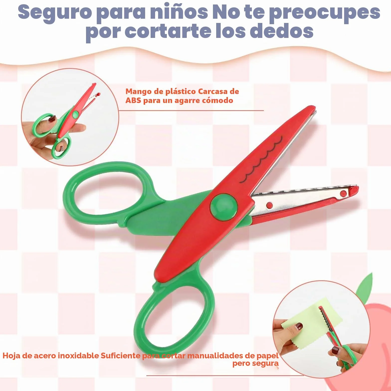 Juego de 6 tijeras para manualidades para niños, con 6 troqueles de papel, 6 formas de corte diferentes, juego de tijeras de papel para niños, guardería, principiantes, manualidades