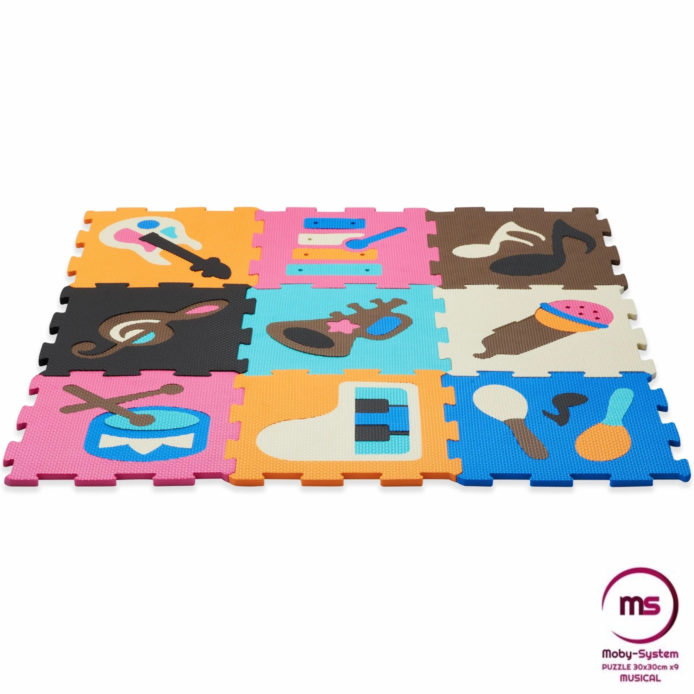 Moby-System Alfombra con rompecabezas para bebés, 90 cm x 90 cm x 1 cm, alfombra de juego, inodora, grande, para niños y niñas, sin sustancias nocivas