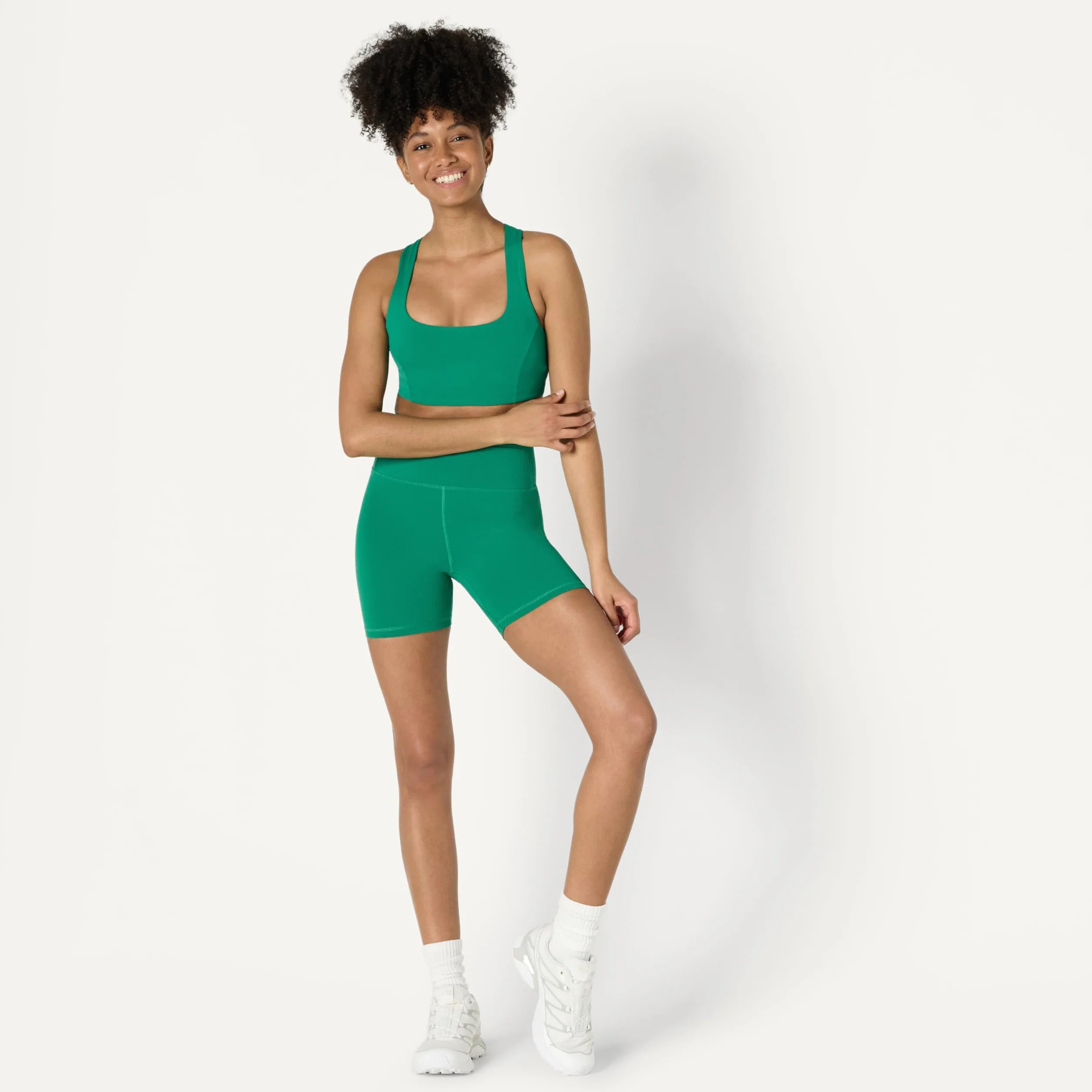 Amazon Essentials Pantalones Cortos Deportivos FormFlex Ciclismo Cintura Alta Mujer
