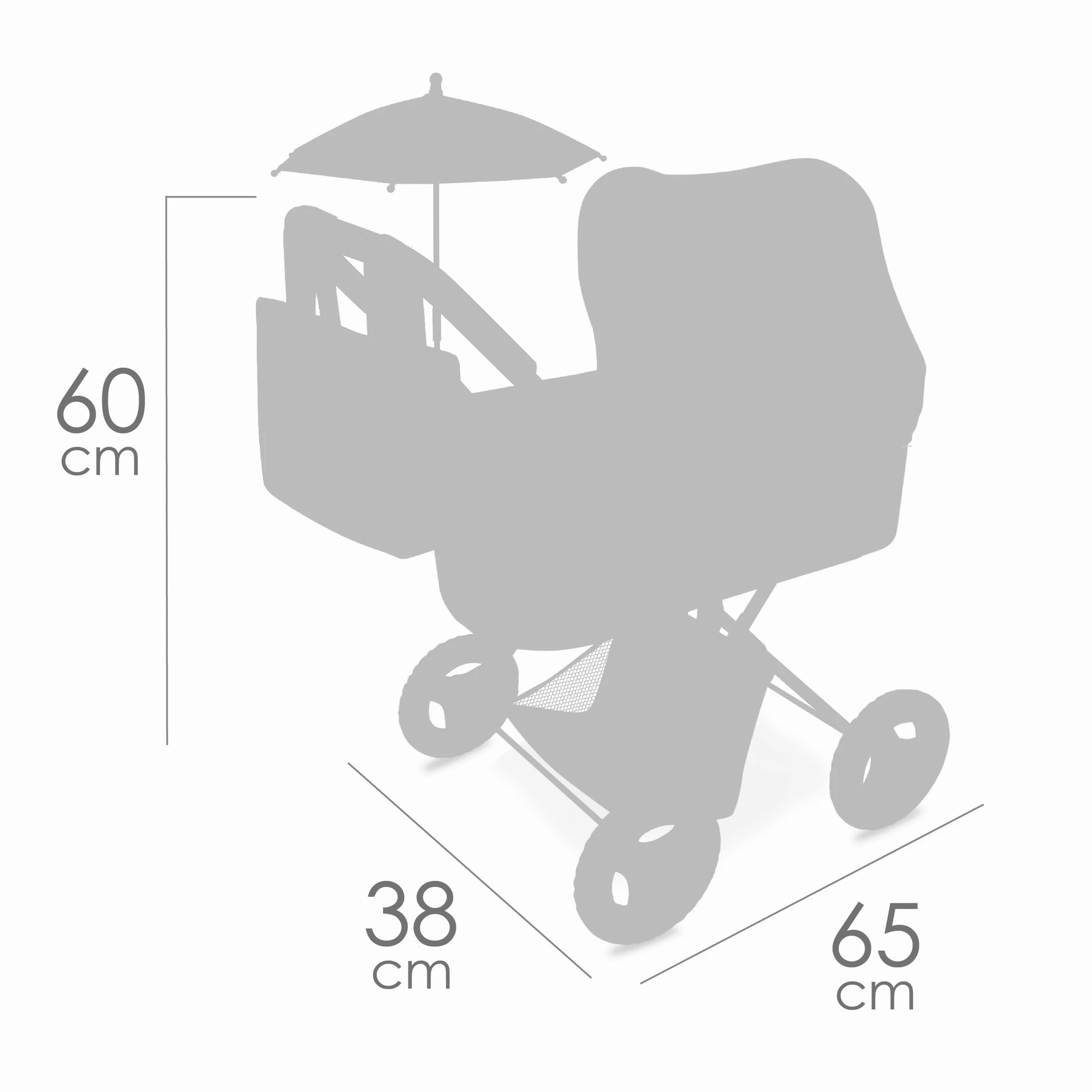 Carro de Muñecas Verona Plegable con Sombrilla DeCuevas 85078