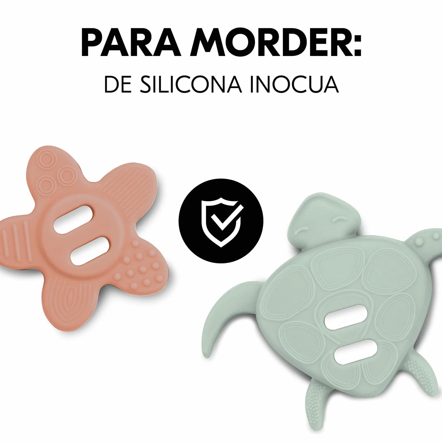 hauck Juego Encajables Bebé para Alpha+, Beta+ y Arketa - Puzzle para Niños de Madera y Silicona Alimentaria - Estimula Coordinación Mano-ojo - Juguetes desde 10 Meses - Turtle & Flower