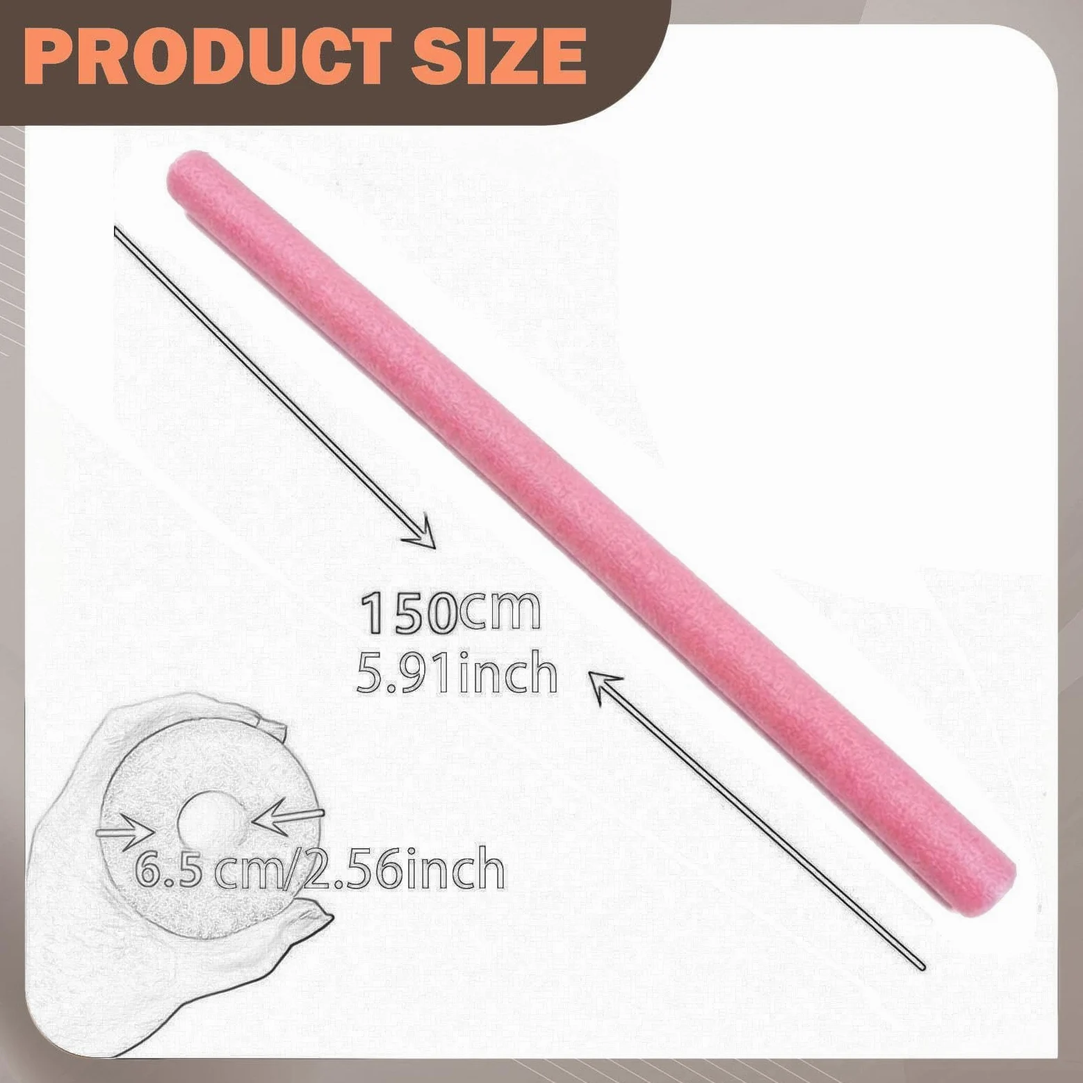 perfk 2 flotadores para Piscina, Tubos de Espuma Ligeros de 150 cm (59 Pulgadas) para Aprender, Rosa