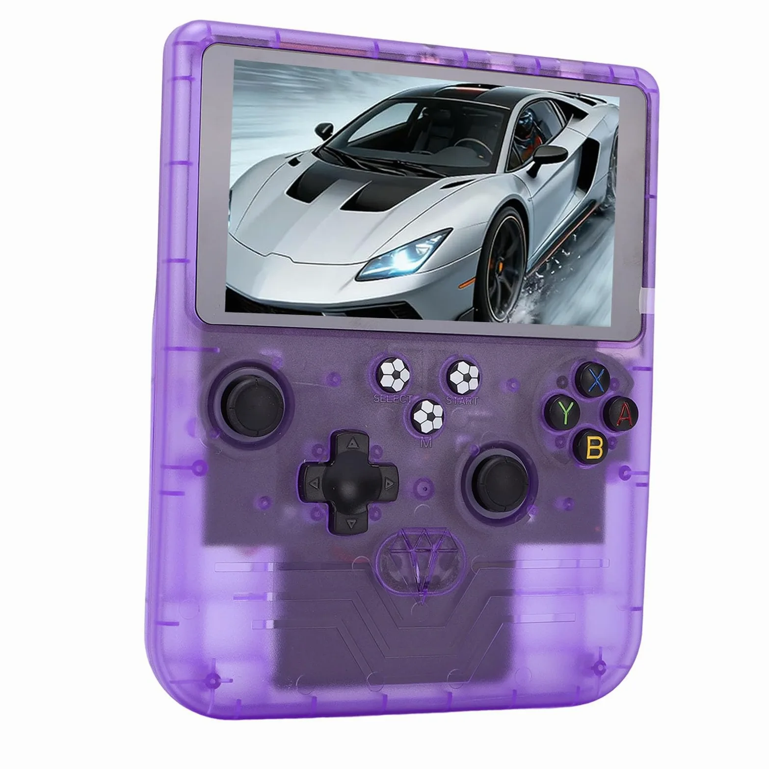 de Juegos Retro Portátil | Consola con Pantalla HD de 6 Pulgadas con Juegos Precargados de 128 GB y Batería de 6000 MAh (Púrpura translúcido)