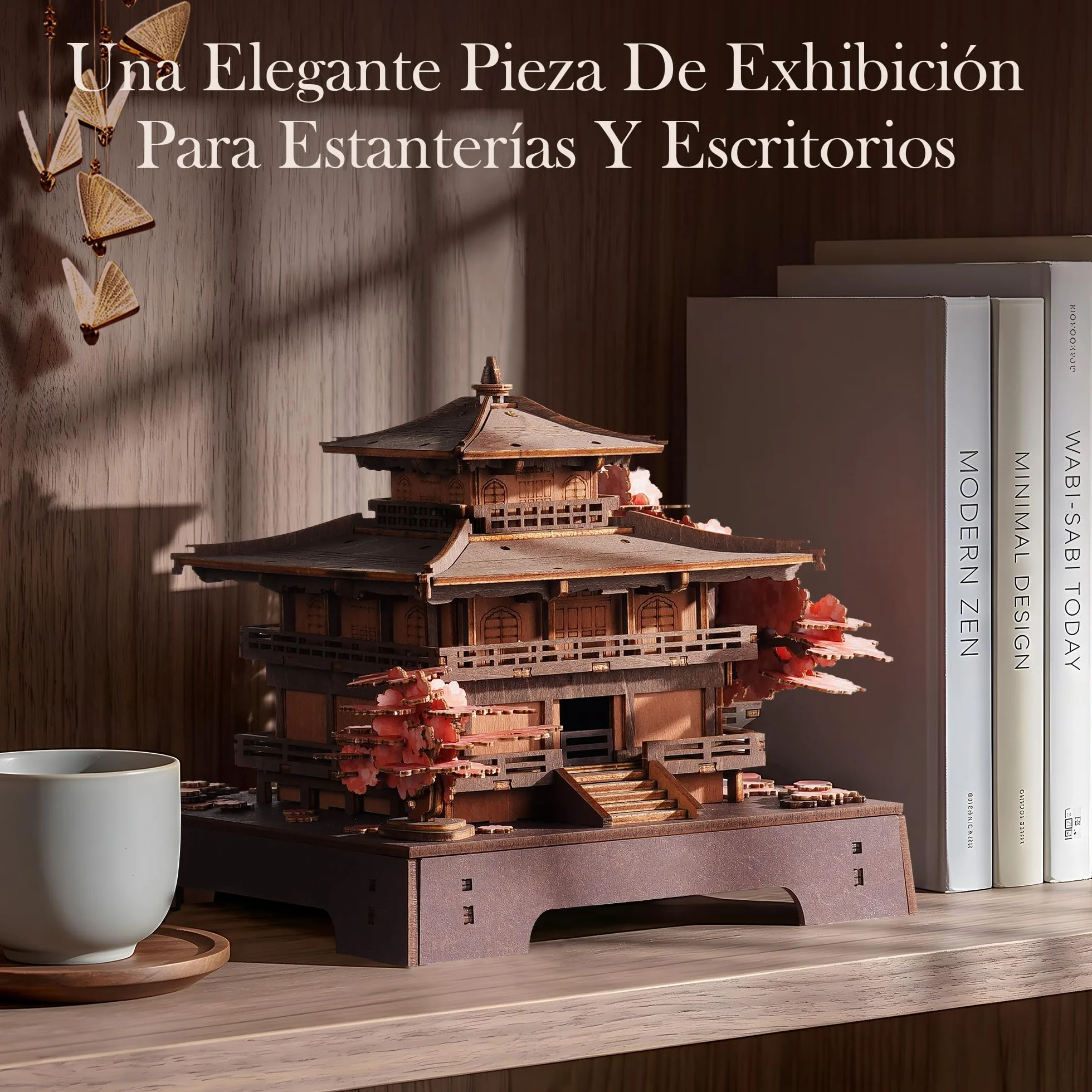 ROWOOD Puzzle 3D Adultos Madera, Maquetas para Montar Pabellón Sakura, Maquetas de Madera Japonesas para Construir, Kit DIY de Construcción, Regalo Manualidades y Decoración Casa