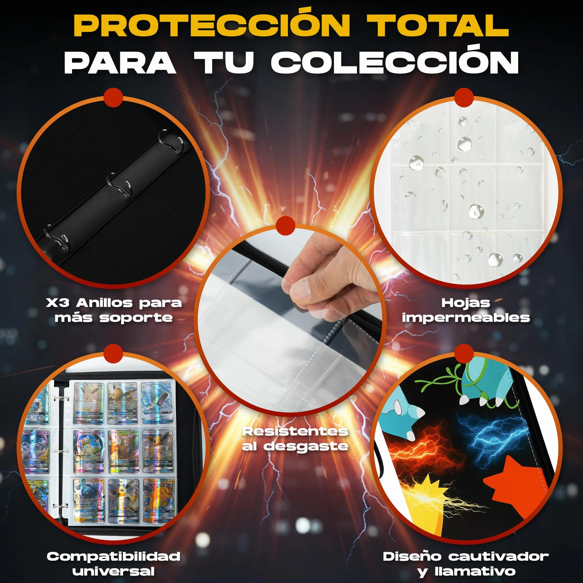 Album de Cartas Coleccionables PREMIUM 1080 Cartas | Binder Profesional con 60 Páginas y Fundas Integradas | Album para Cartas TCG | Card Binder de Alta Capacidad