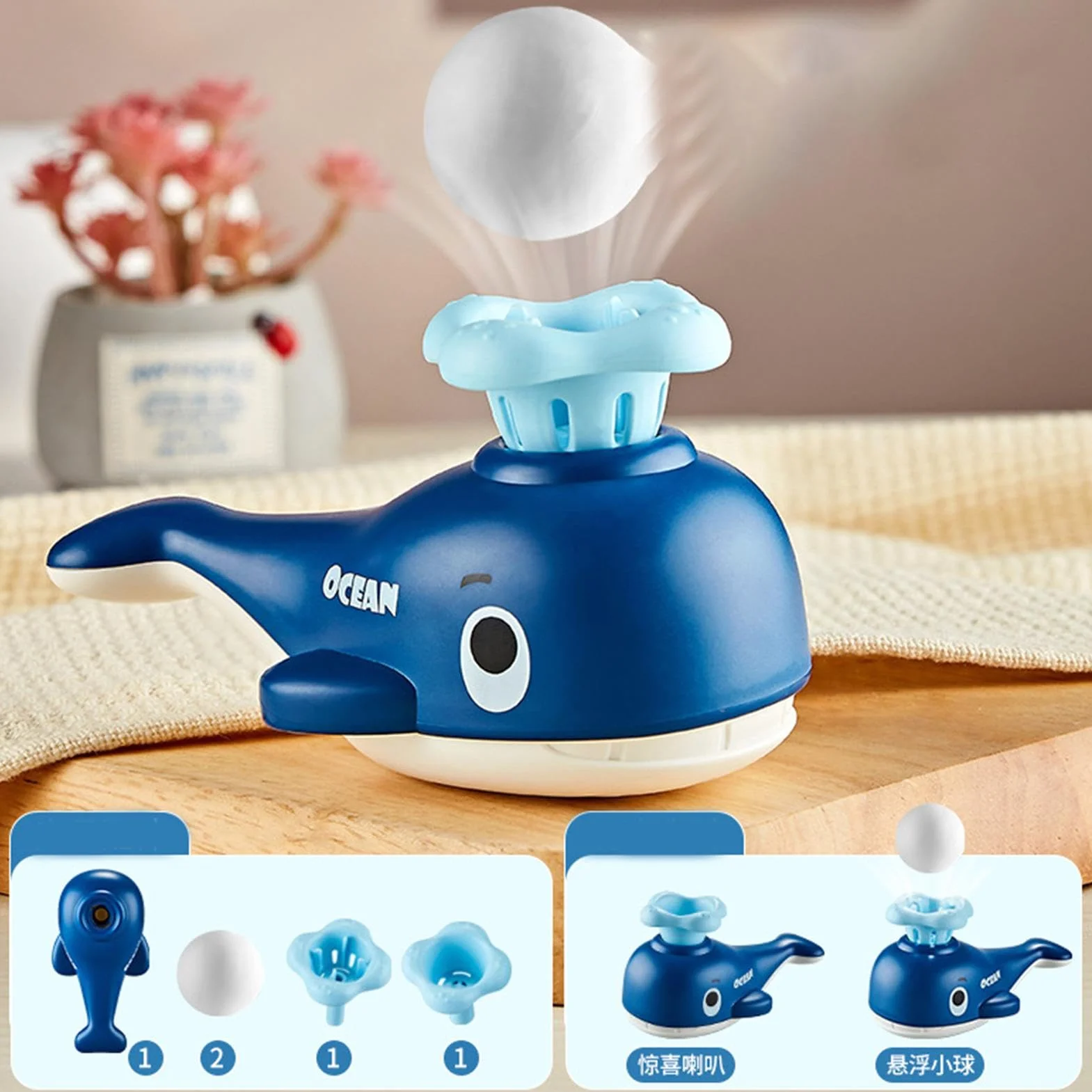Entrenador de respiración para niños, para ejercitar, Juguetes de Juego de Bolas flotantes de Ballena Linda, Que sopla la Bola para los niños, máquina del Entrenador de de la Capacidad