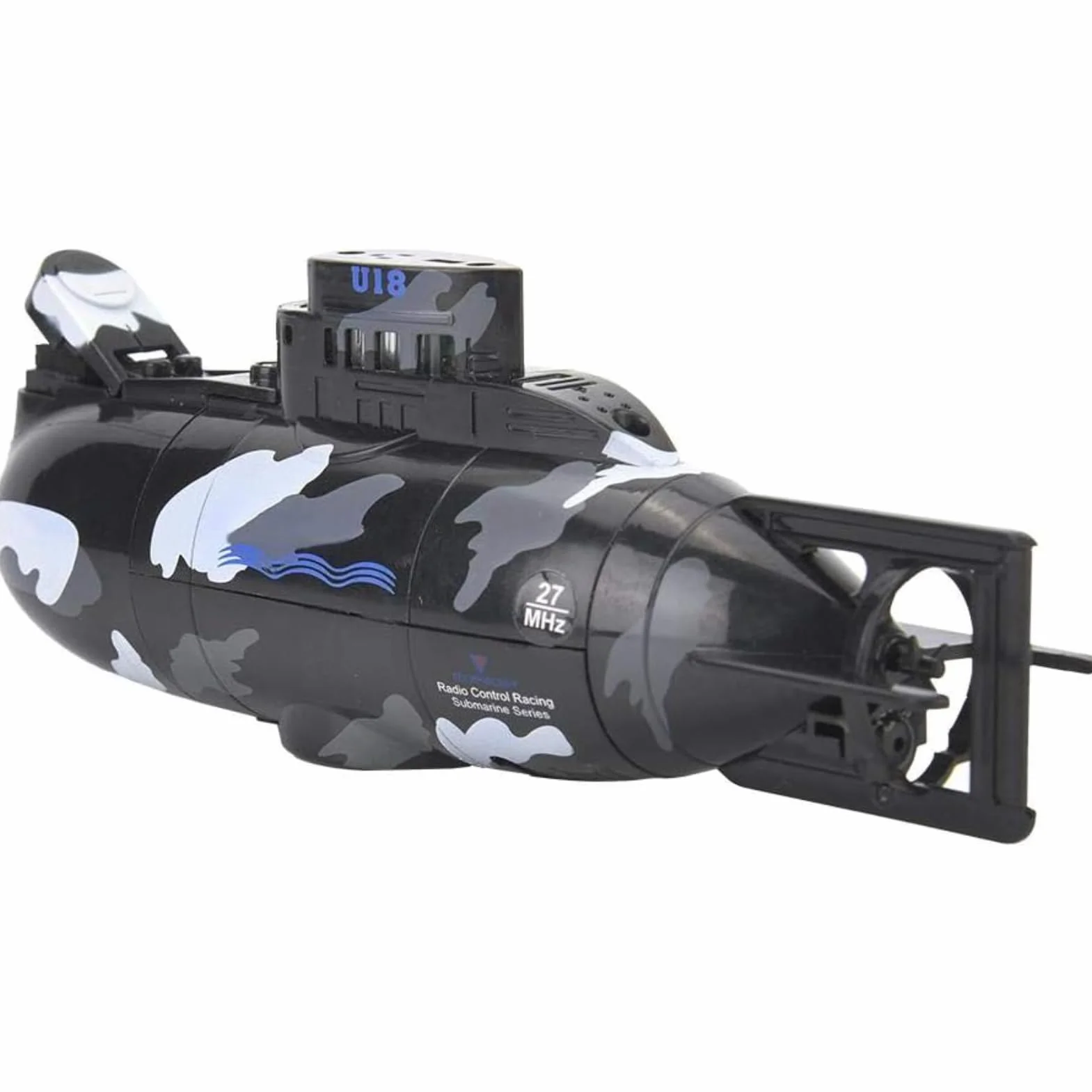 Submarino Control Remoto, Juguete Militar Mini Simulación para Niños Mayores de 8 Anos - Submarino RC 6 Canales, Ideal para Educación Stem, Regalos y Juegos al Aire (Negro)