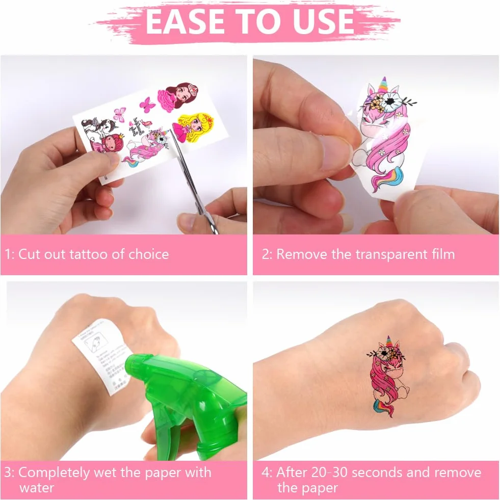 HOTUT Tienda para Niños, Tienda de Campaña Infantil con Leds Cadena, Tienda de Campaña de Princesa con 10 Pegatinas de Tatuajes, Carpa Infantil Plegable para Juegos de Interior y Exterior - Rosa